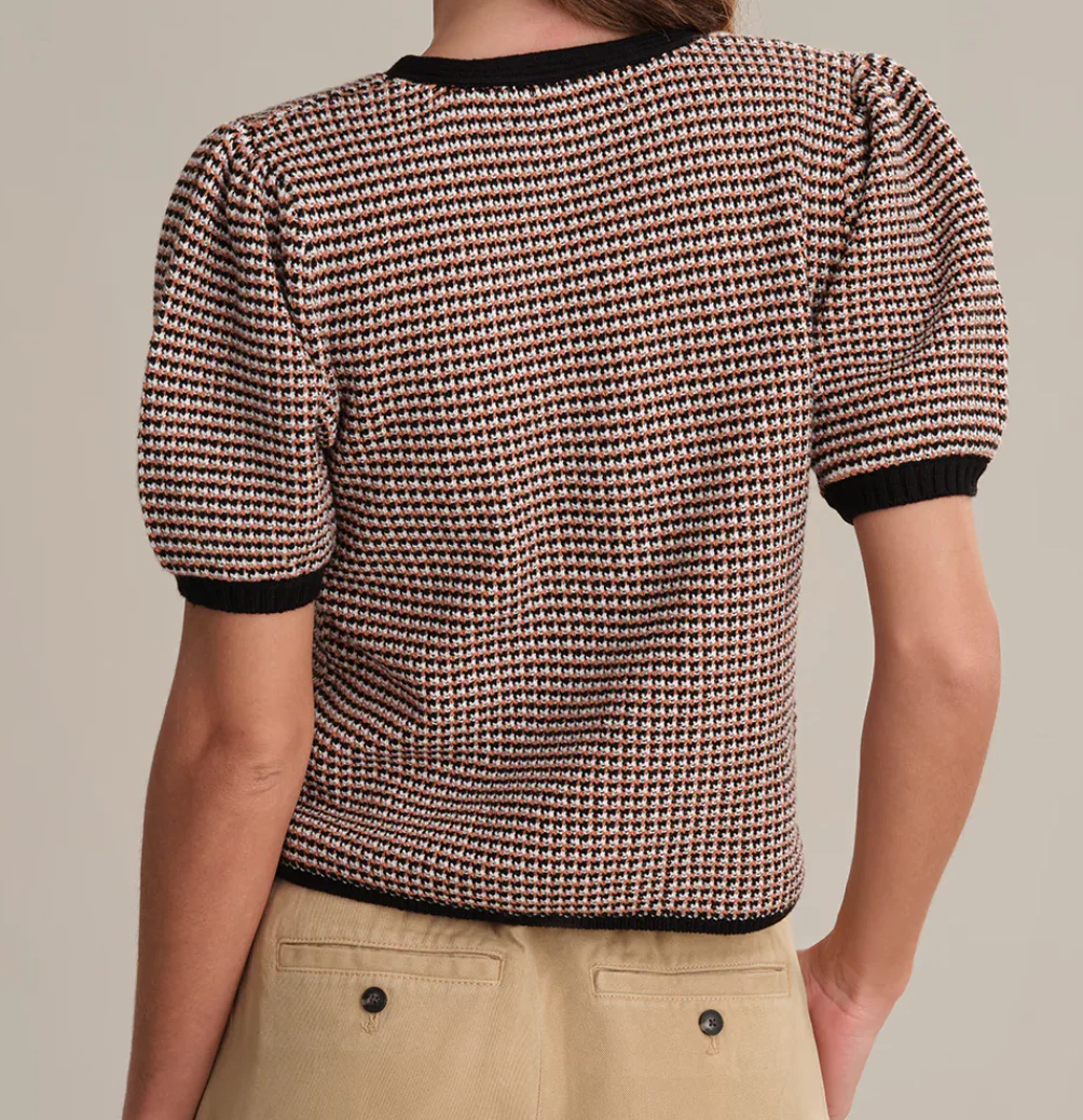 525 America - Puff Sleeve Tie Front Cardigan - Image 2