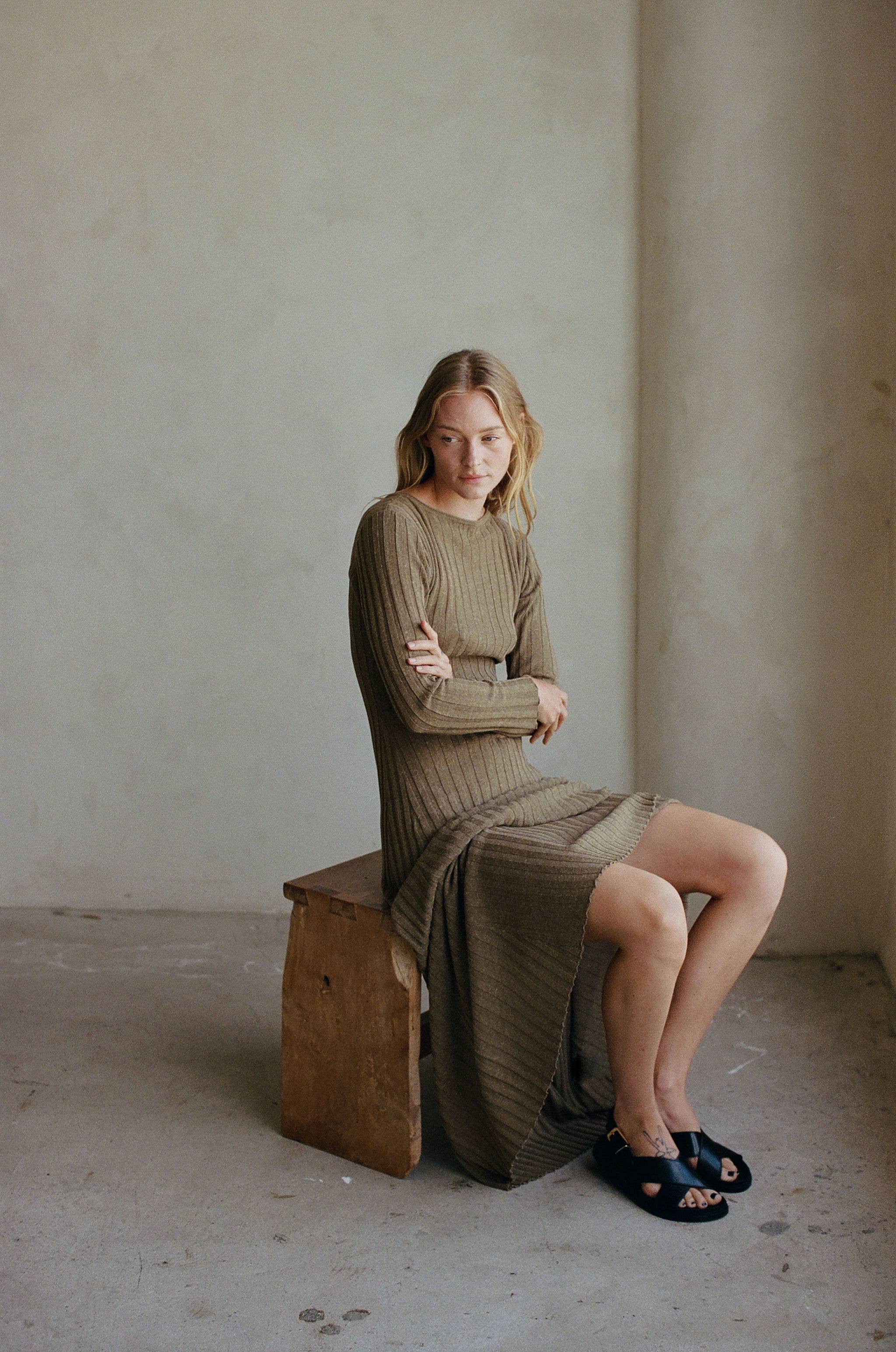 a.ren - Knit Sweater Ribbed Maxi - Image 3