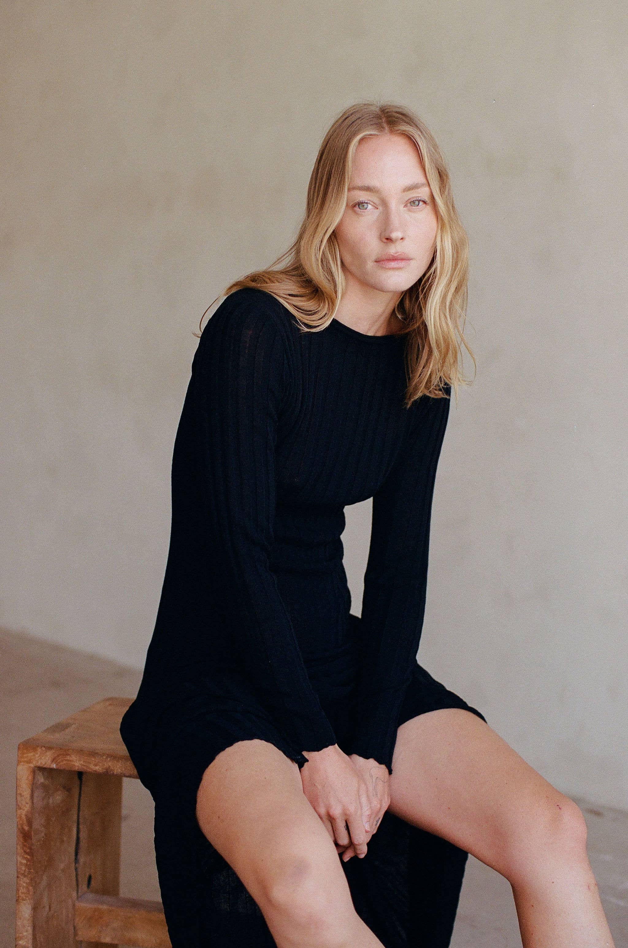 a.ren - Knit Sweater Ribbed Maxi - Image 4