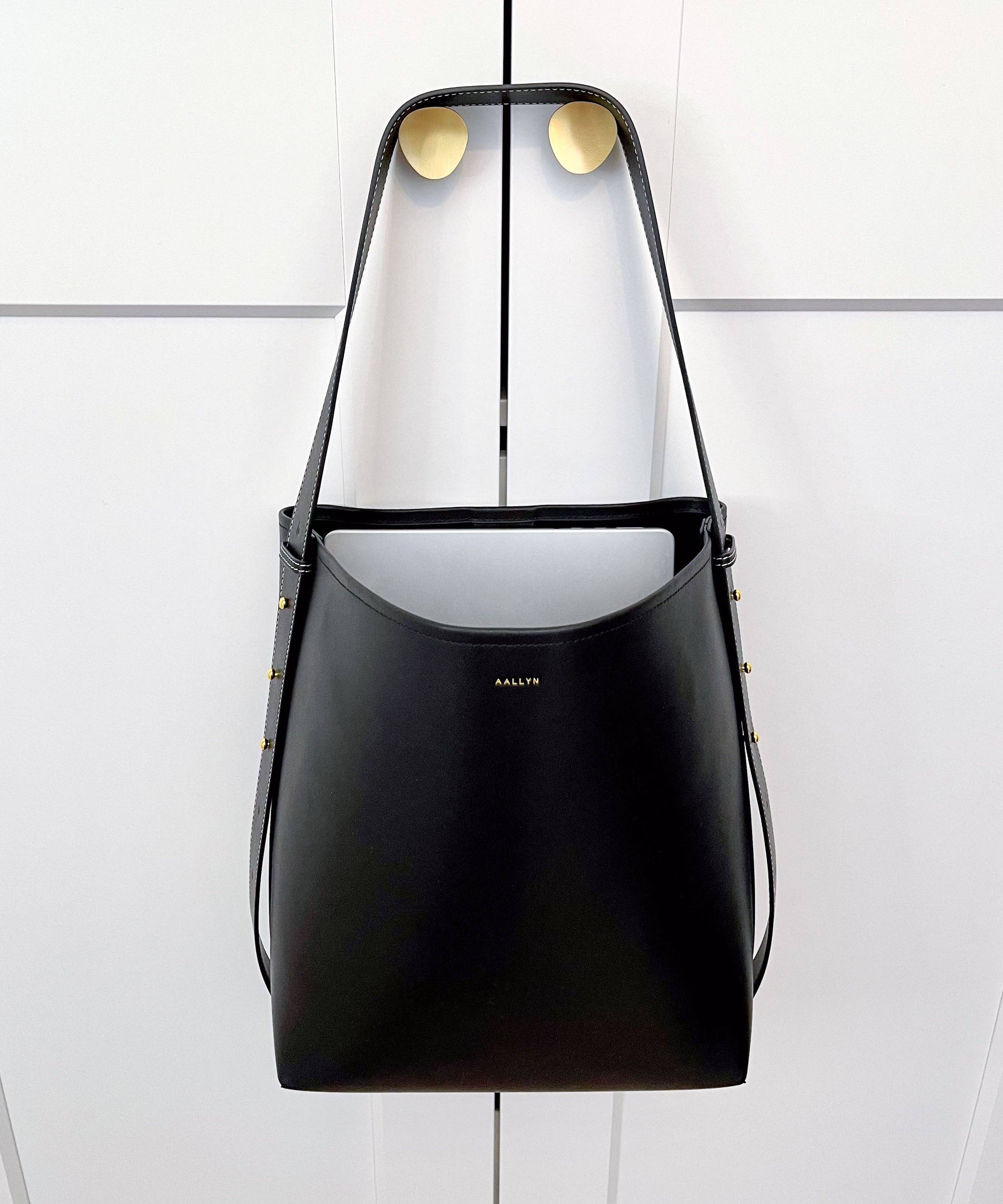 AALLYN - Jolina Bucket Tote - Leather: Wood Berry/Silver - Image 10