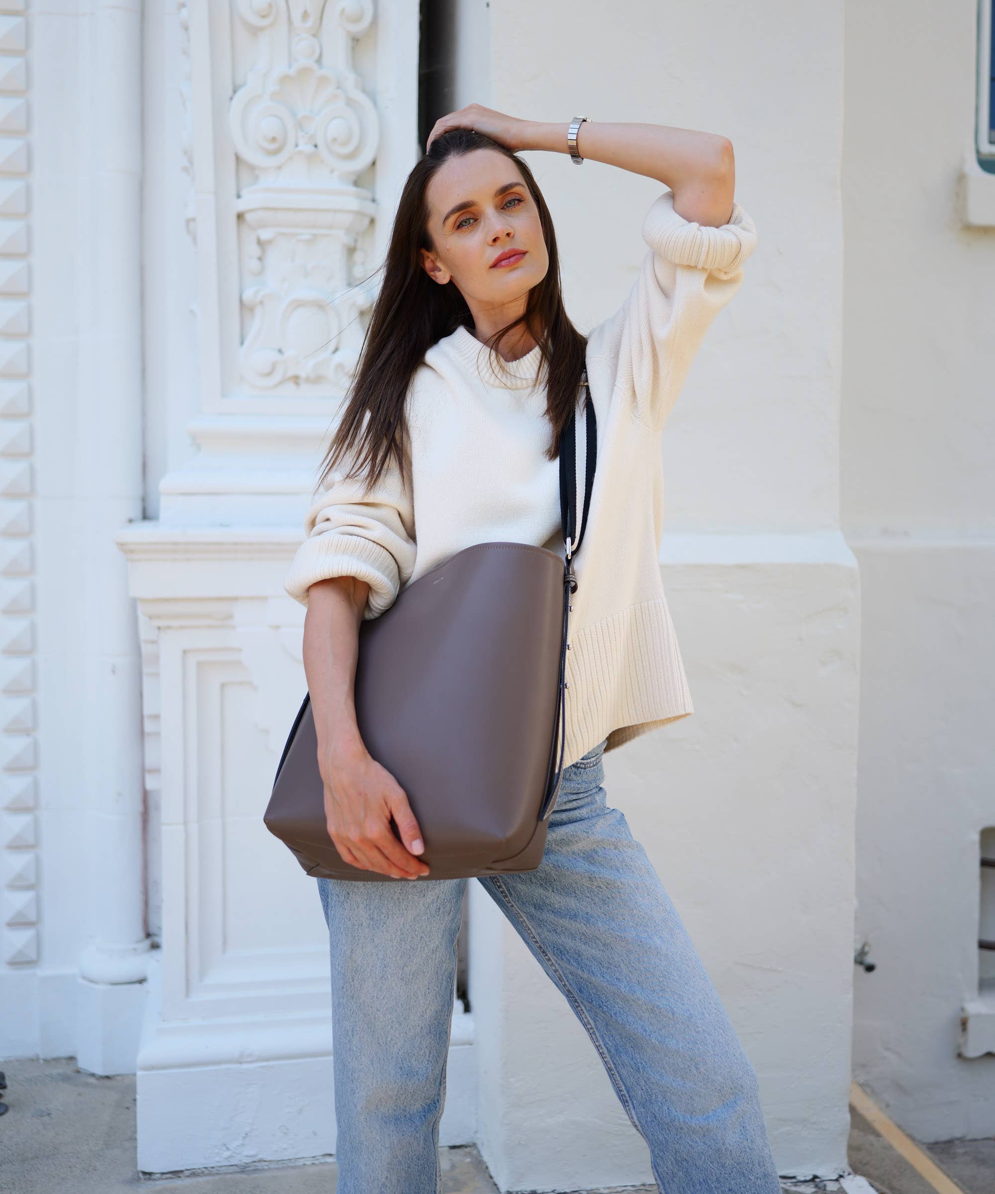 AALLYN - Jolina Bucket Tote - Leather: Wood Berry/Silver - Image 22