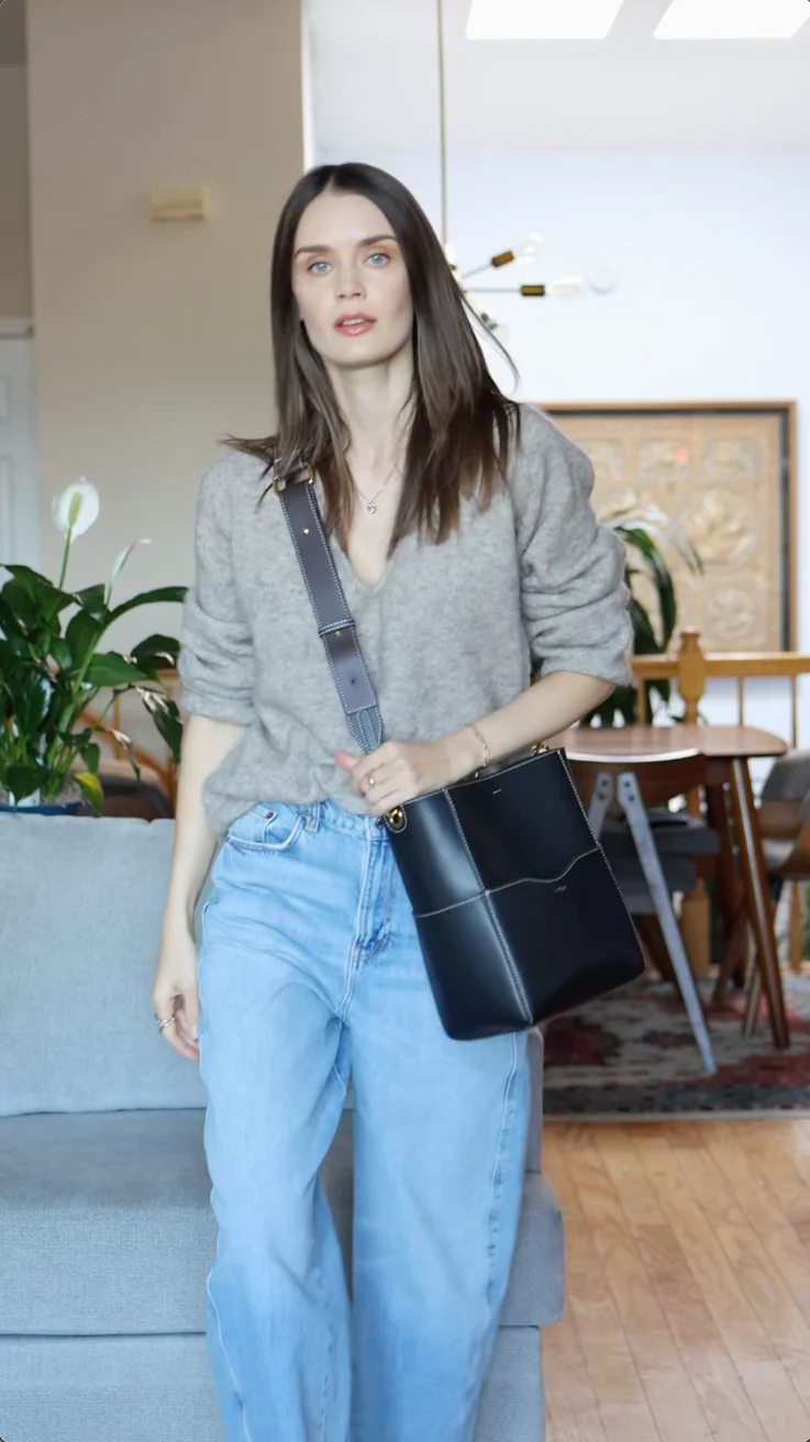 AALLYN - Jordan Bucket Bag - Leather: Olive - Image 5