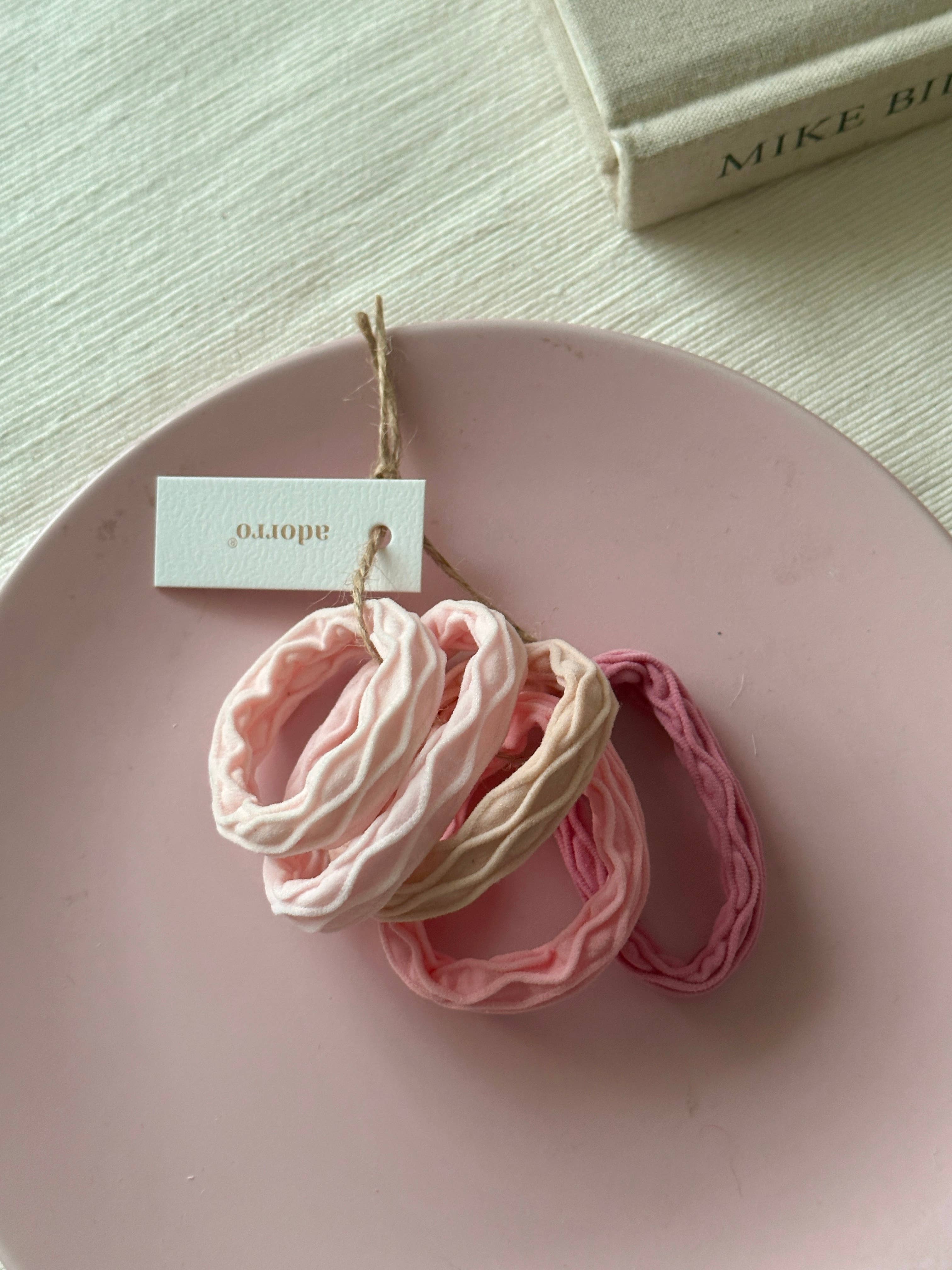 Adorro - Pink Wavy Seamless Hair Ties - Image 3