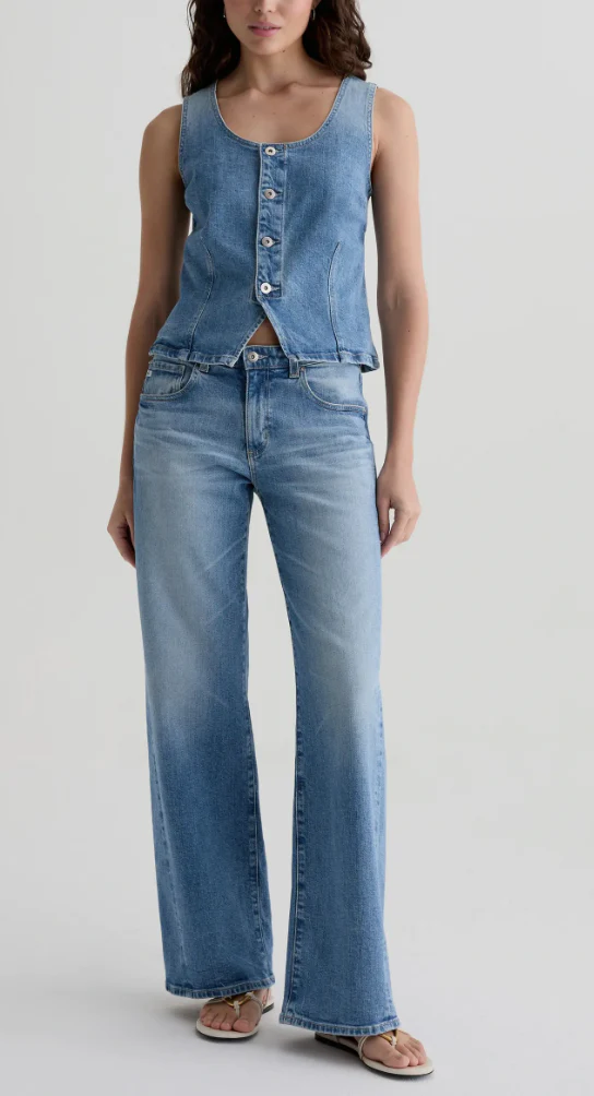 AG Teagan Denim Button Up Vest - Image 3