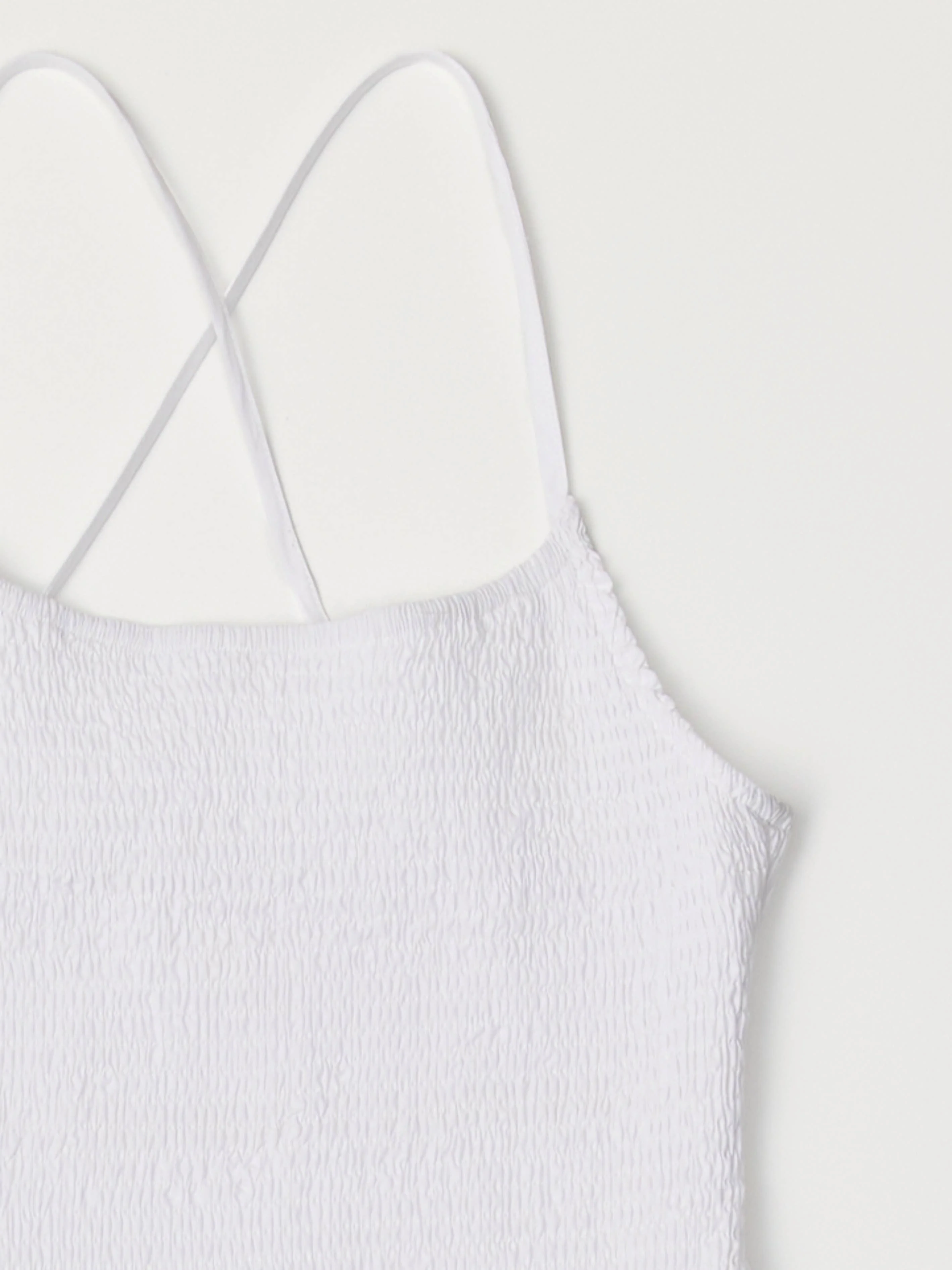 All Row - The Jenni Dress | Smocked Midi Dress with Side Ties: WHITE - Image 7