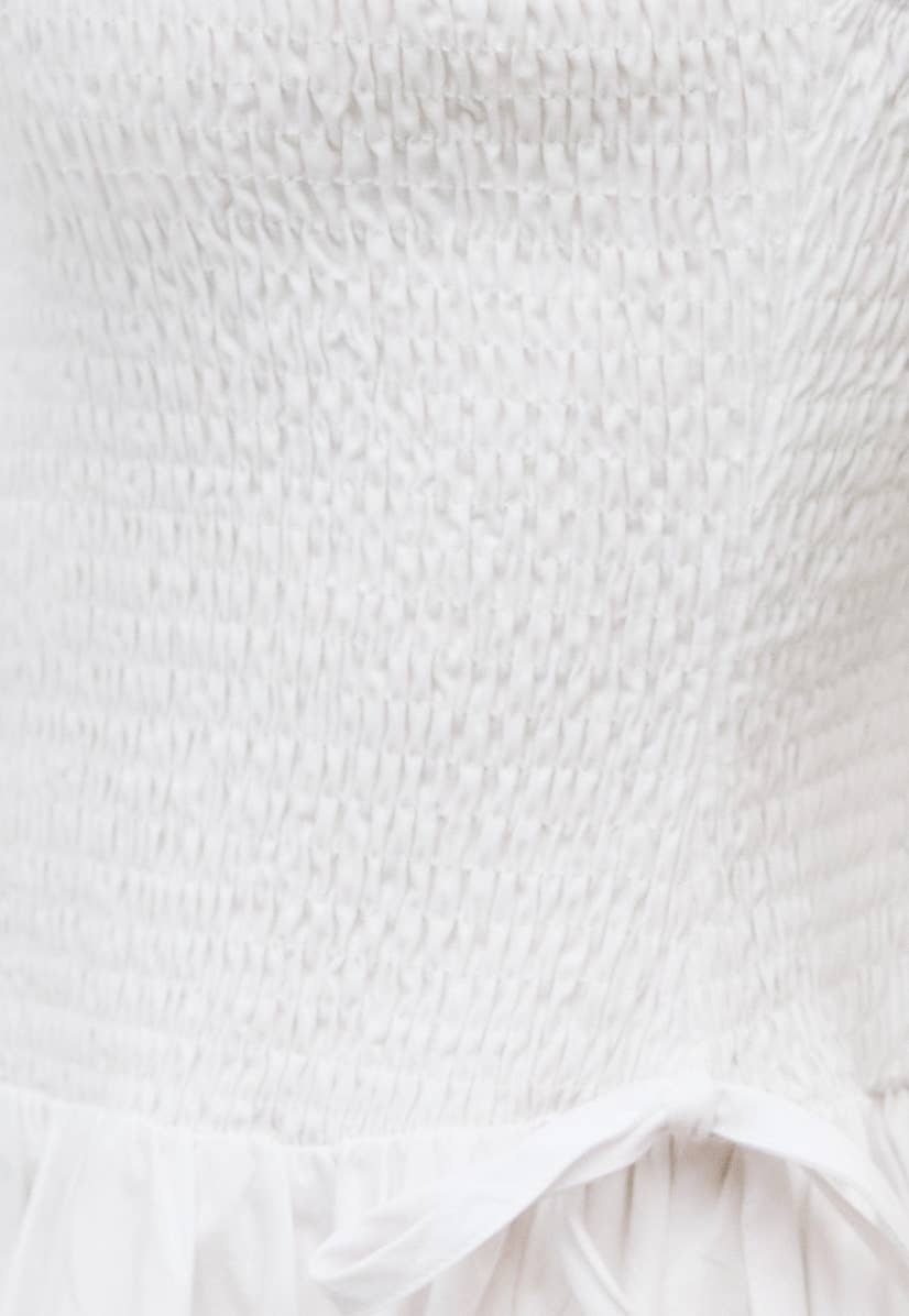 All Row - The Jenni Dress | Smocked Midi Dress with Side Ties: WHITE - Image 9