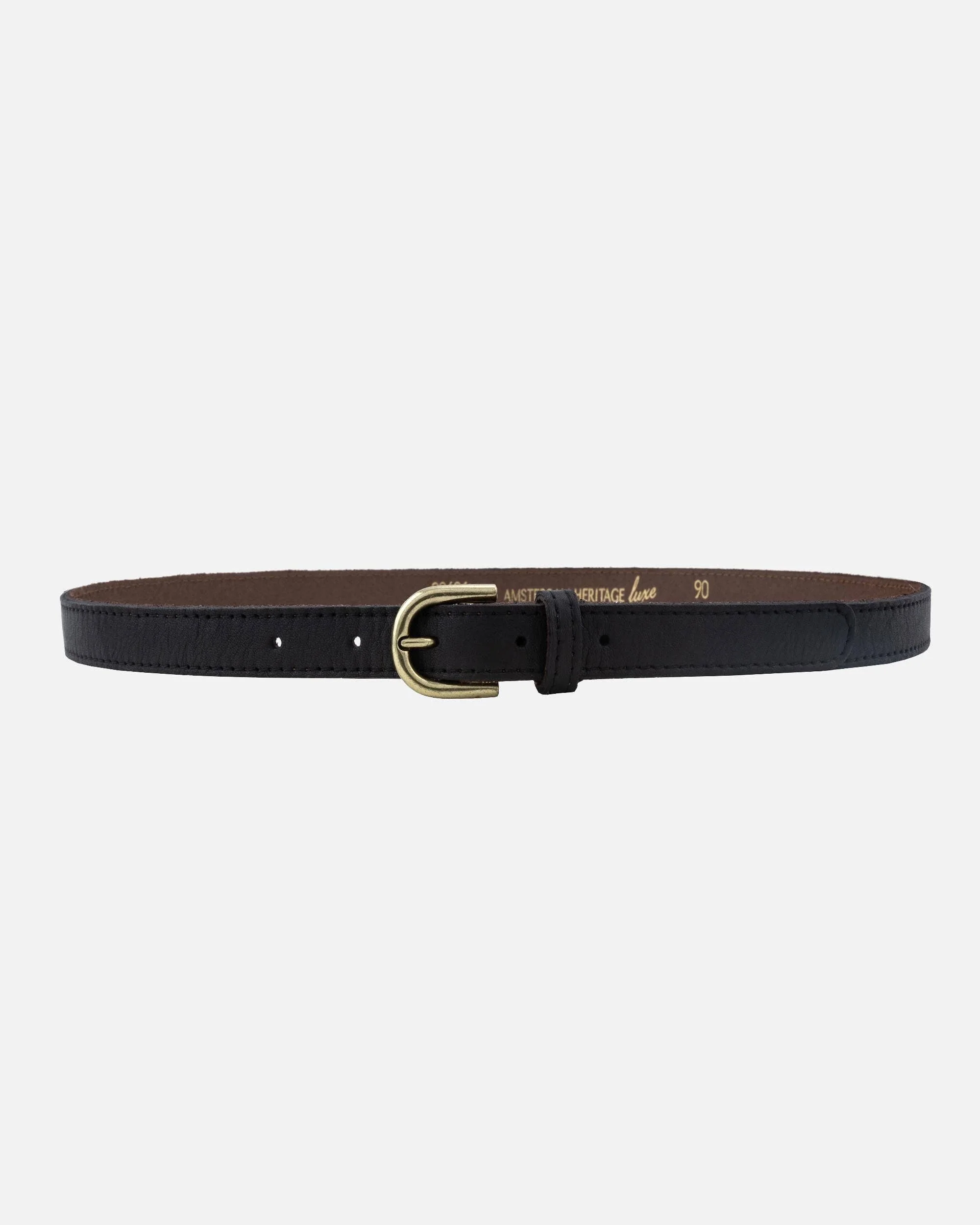 Amsterdam Heritage- Soft Skinny Leather Belt: Camel- S - Image 3