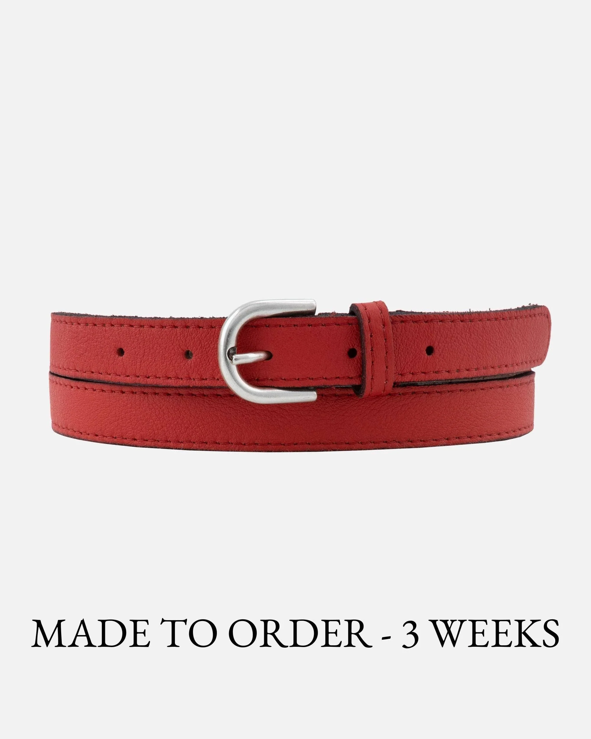 Amsterdam Heritage- Soft Skinny Leather Belt: Camel- XS - Image 11