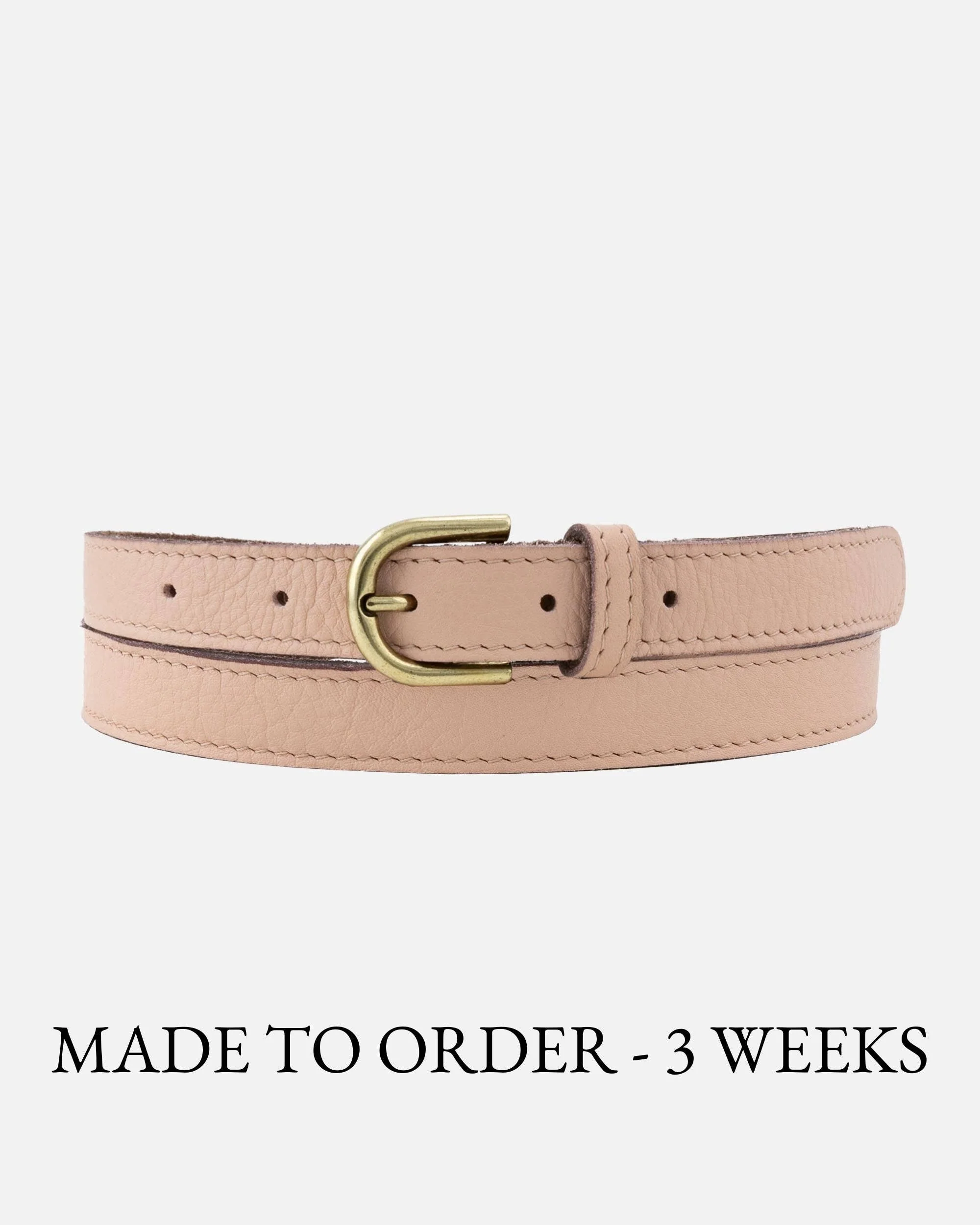 Amsterdam Heritage- Soft Skinny Leather Belt: Camel- XS - Image 8