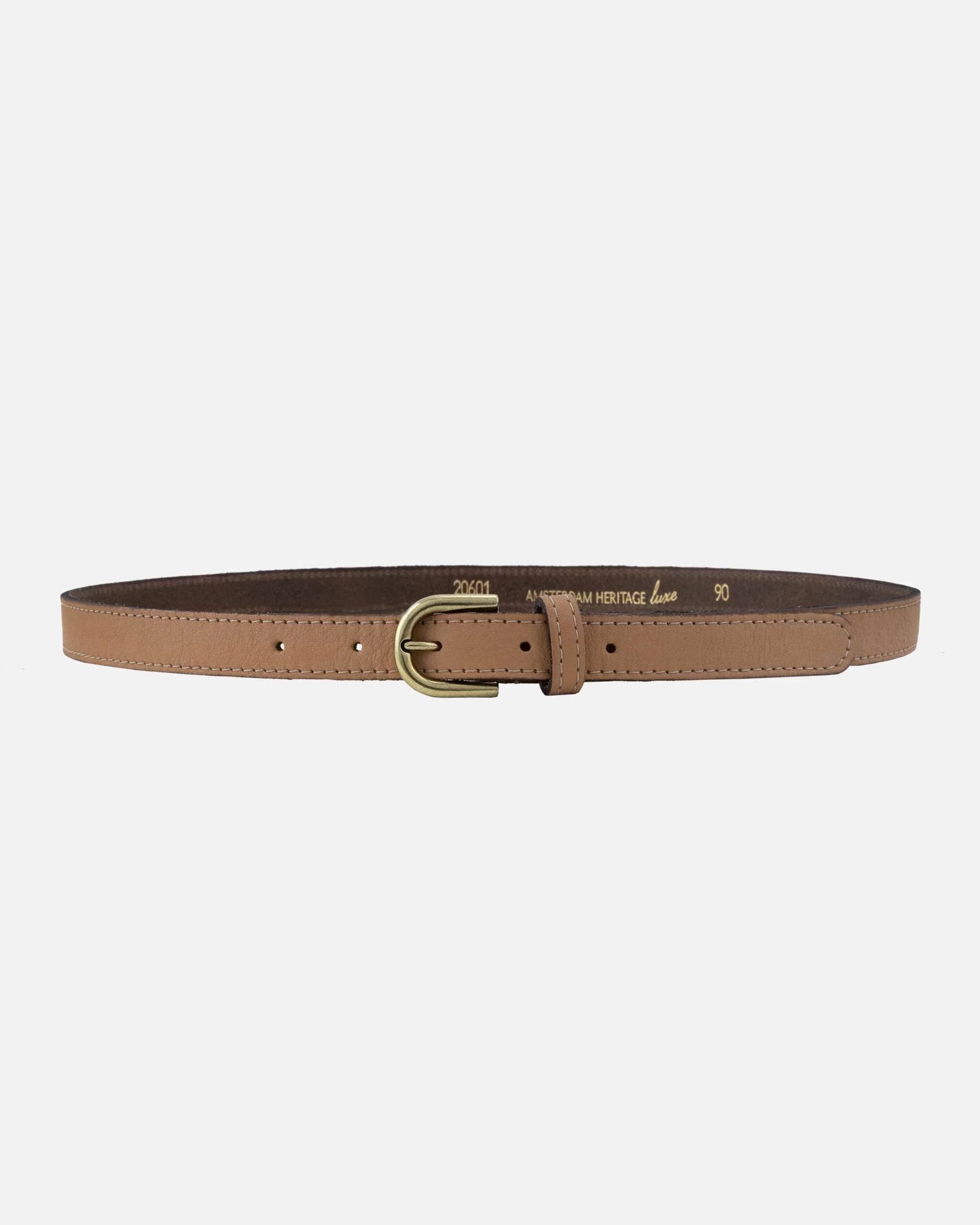 Amsterdam Heritage- Soft Skinny Leather Belt: Camel- XS/S - Image 10