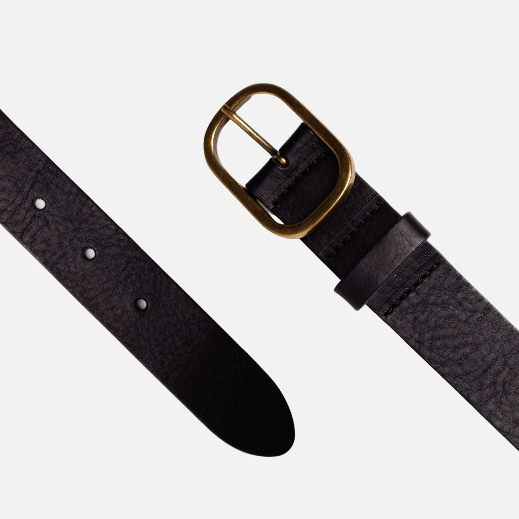 Amsterdam Heritage - Marin Gold Oval Buckle Belt Black- M/L - Image 8