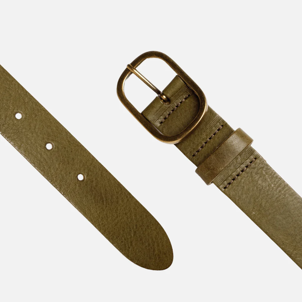 Amsterdam Heritage - Marin Gold Oval Buckle Belt Camel- M/L - Image 26