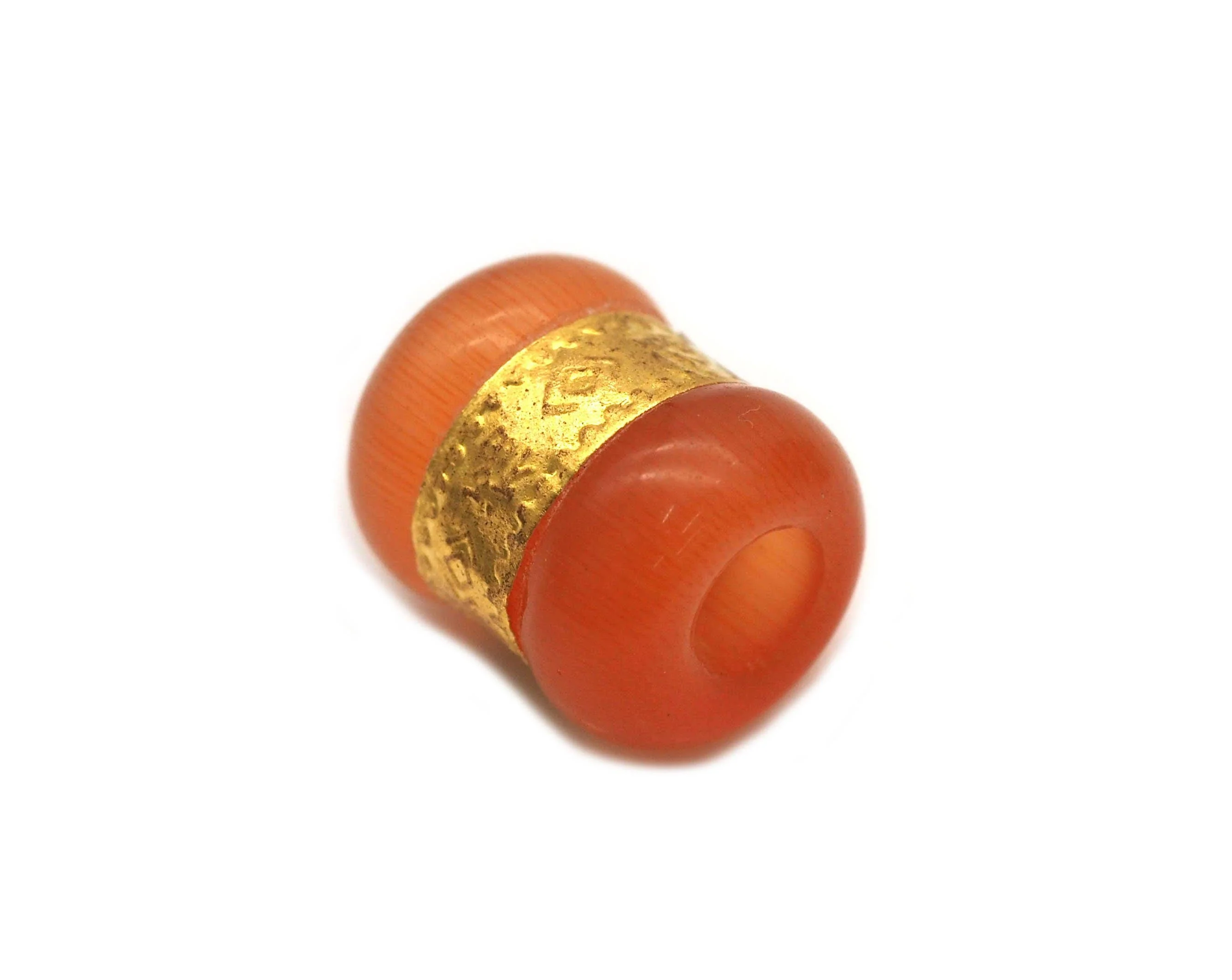 BestBeads&Beyond - Cat's Eye Large Hole Spacer Beads, Sku#LX22: 4 White - Image 2