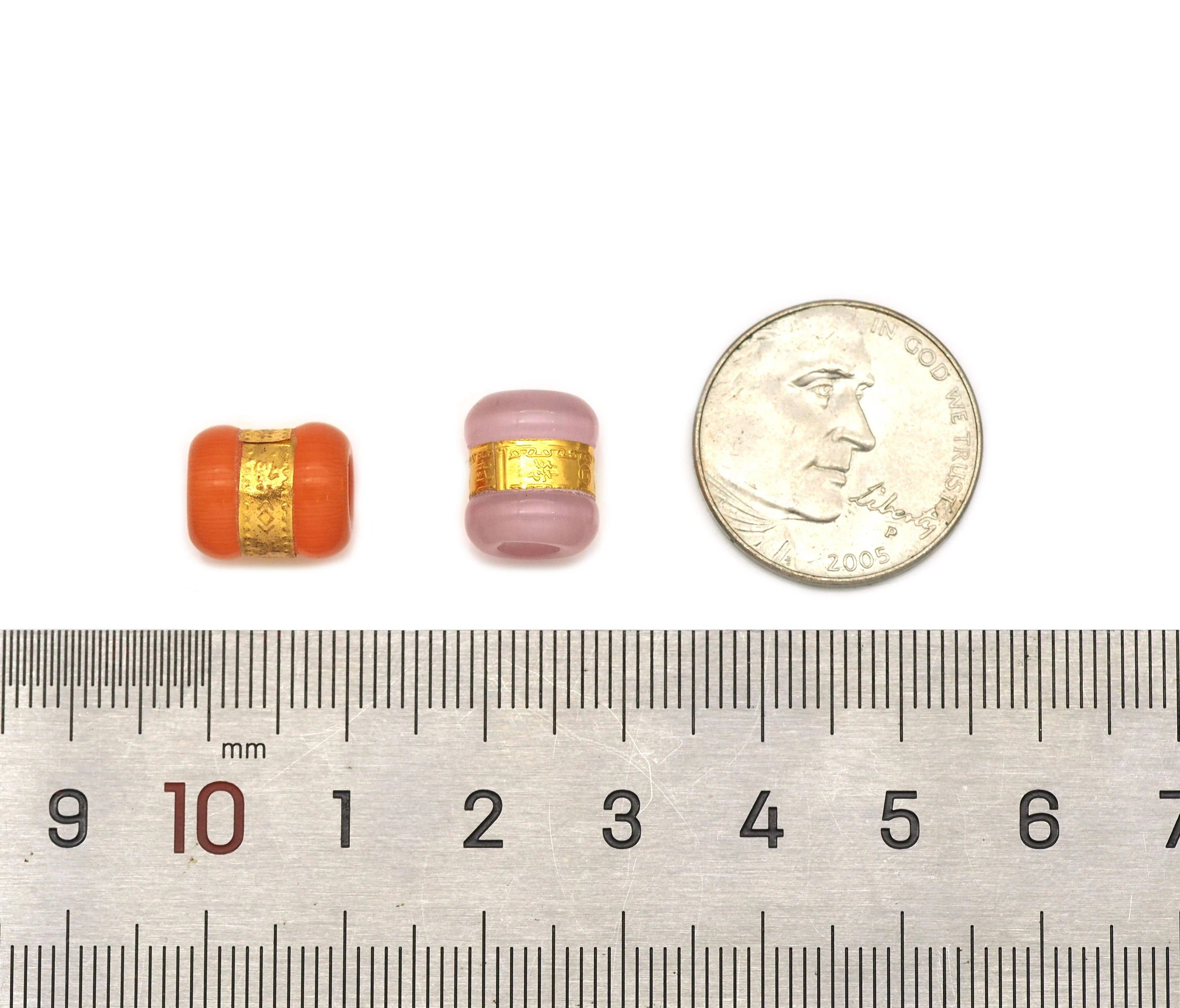 BestBeads&Beyond - Cat's Eye Large Hole Spacer Beads, Sku#LX22: 4 White - Image 3