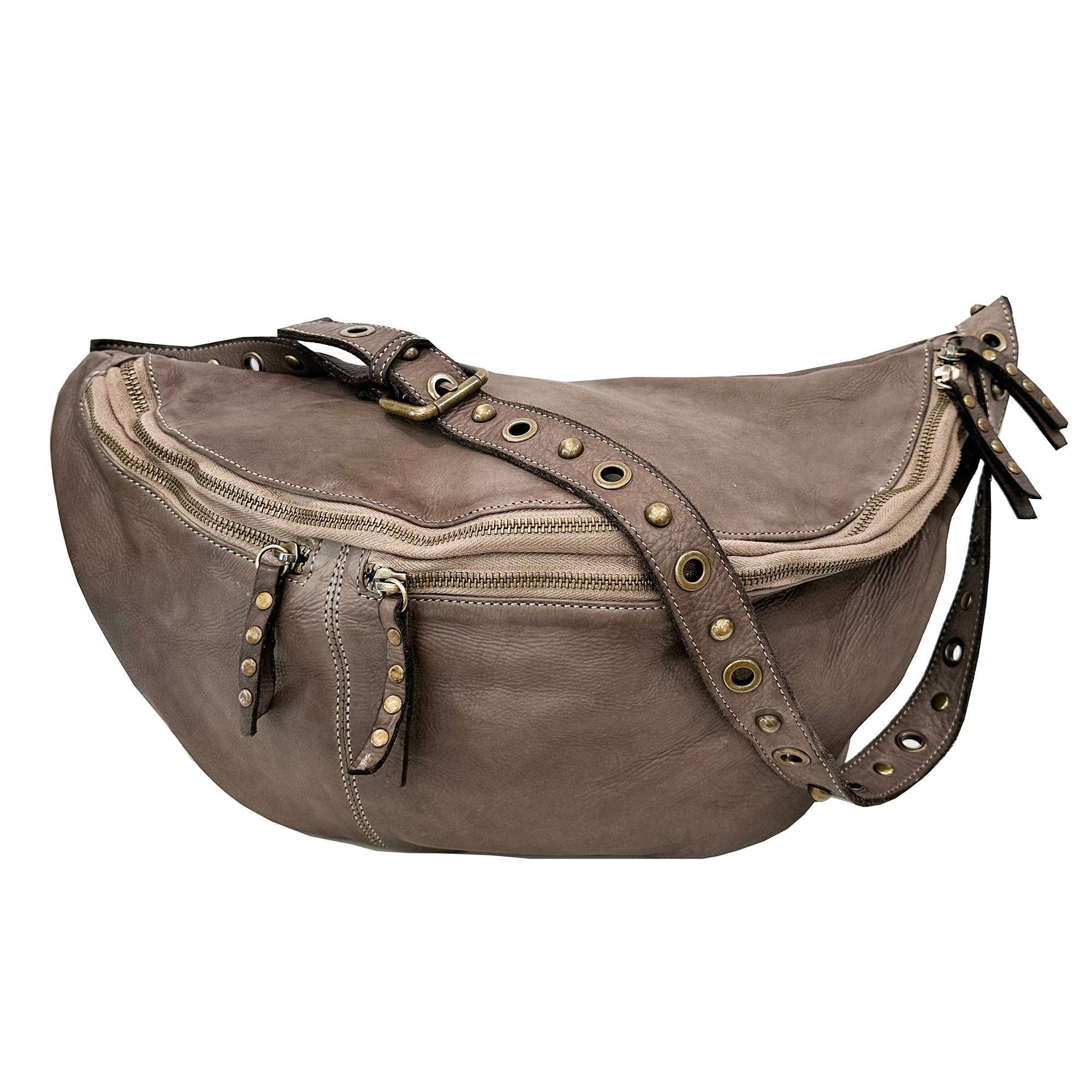 Bolsa Nova Handbags - Bella Large Black Leather Sling Bag - Image 6