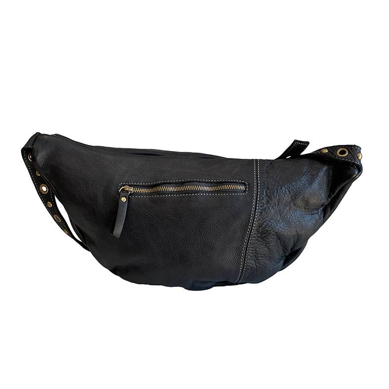 Bolsa Nova Handbags - Bella Large Leather Sling Bag: Mushroom - Image 20