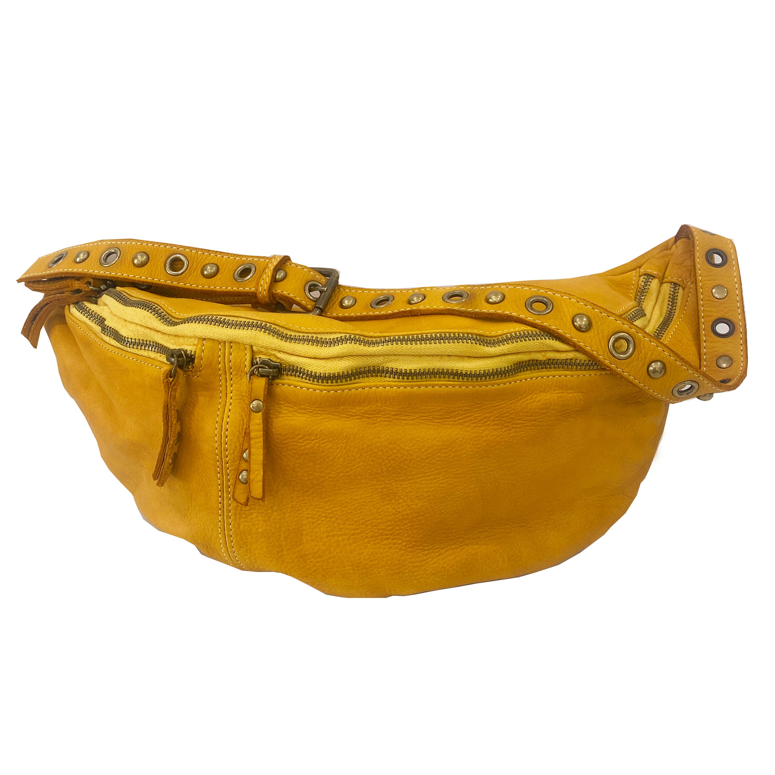 Bolsa Nova Handbags - Bella Large Leather Sling Bag: Mushroom - Image 25