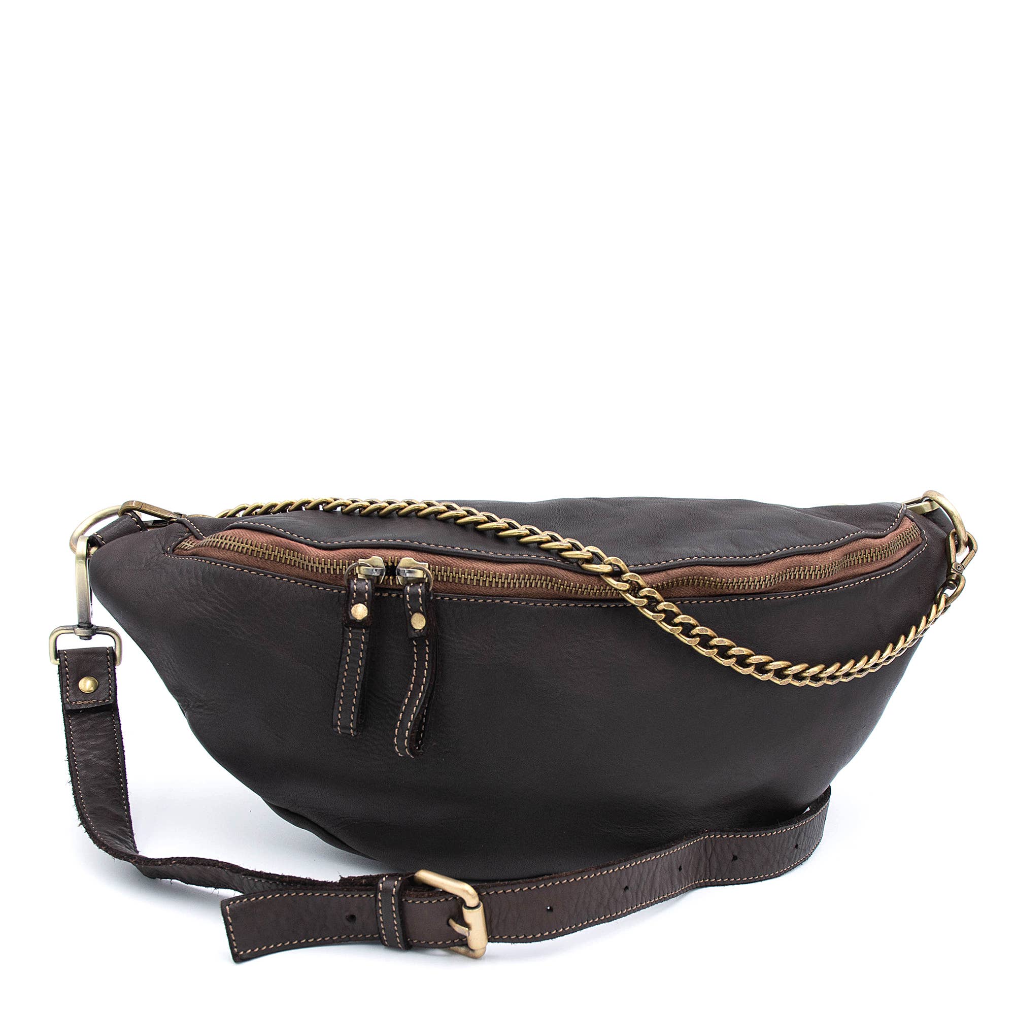 Bolsa Nova Handbags - Capri Leather Sling Bag: Mushroom - Image 3