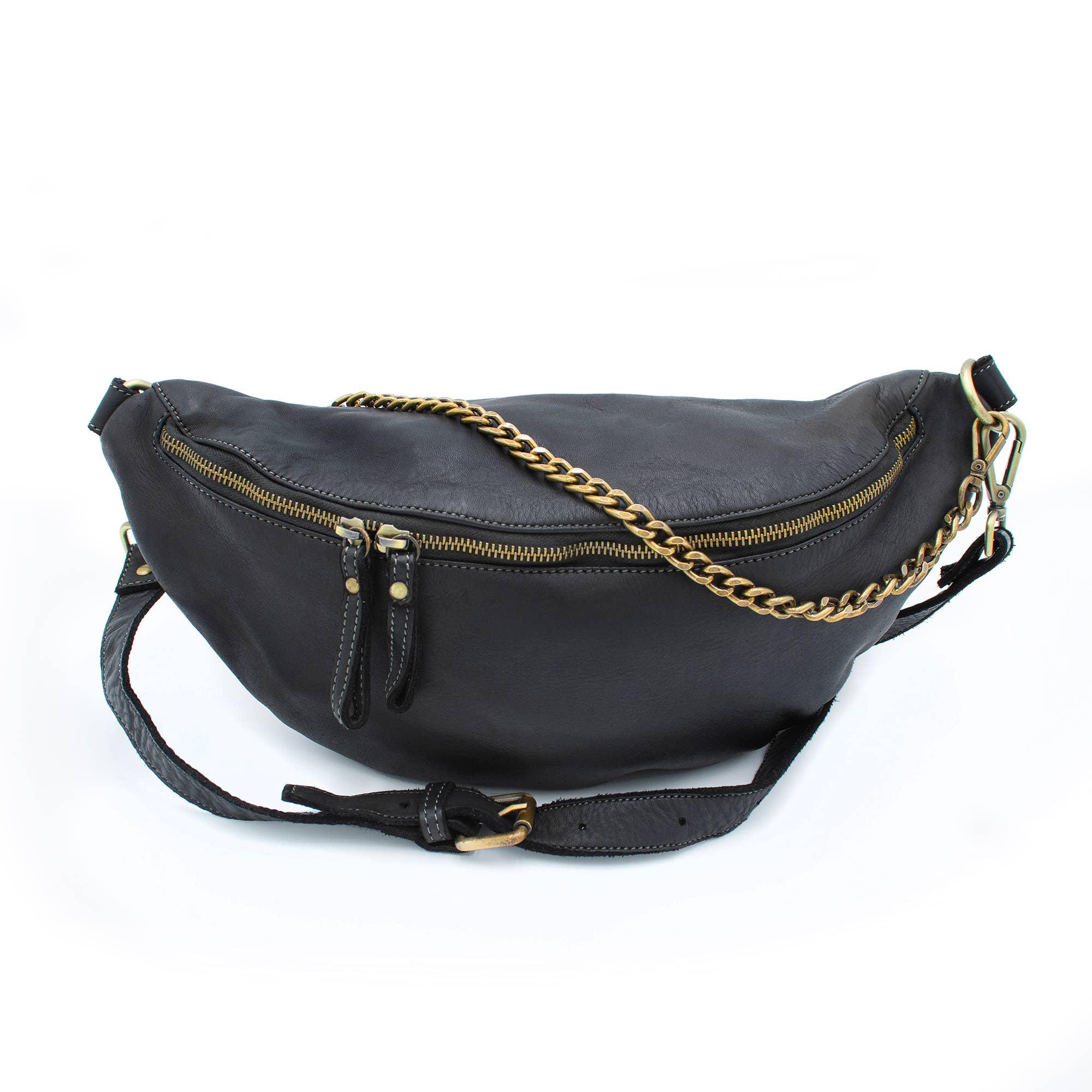 Bolsa Nova Handbags - Capri Leather Sling Bag: Mushroom - Image 7