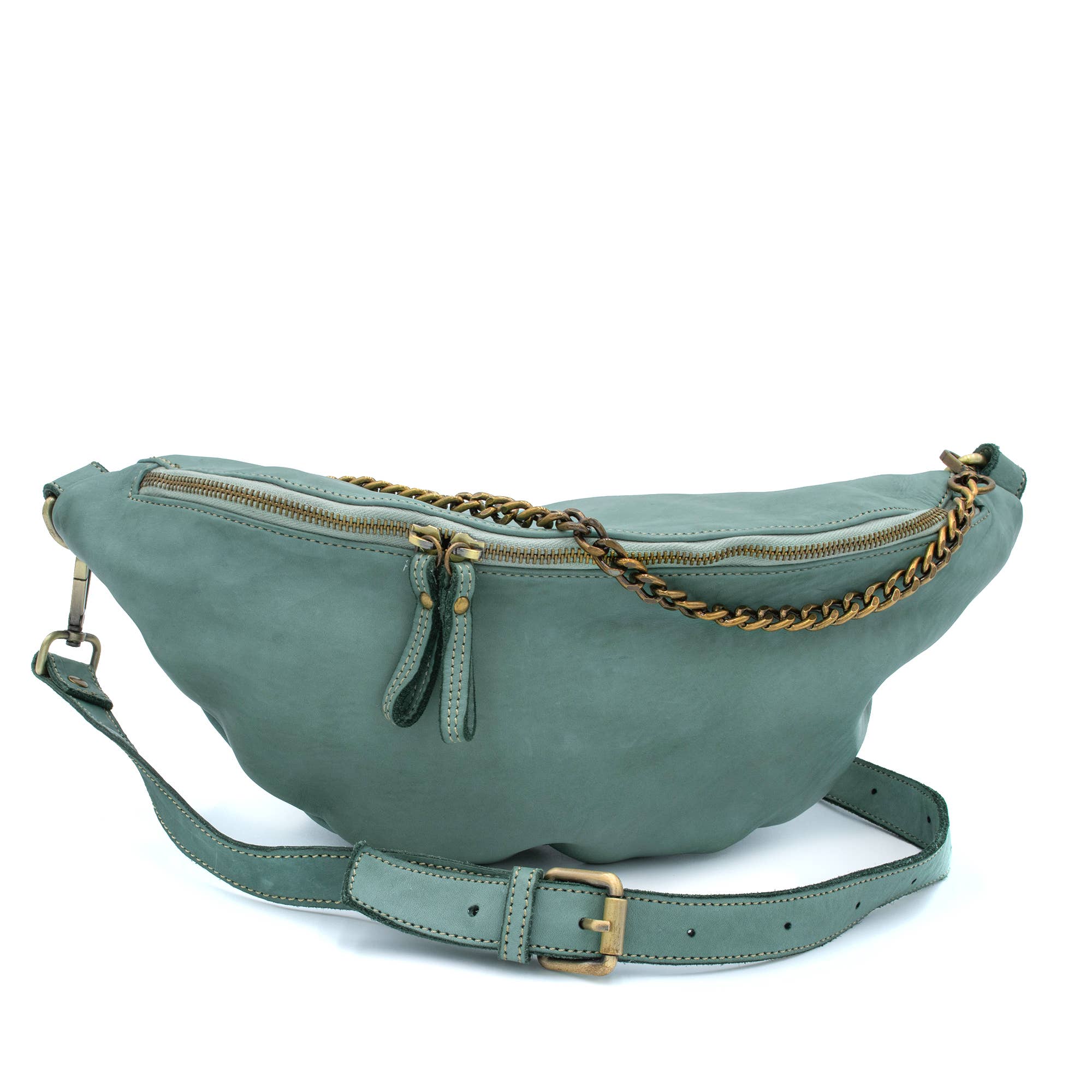 Bolsa Nova Handbags - Capri Leather Sling Bag: Mushroom - Image 8
