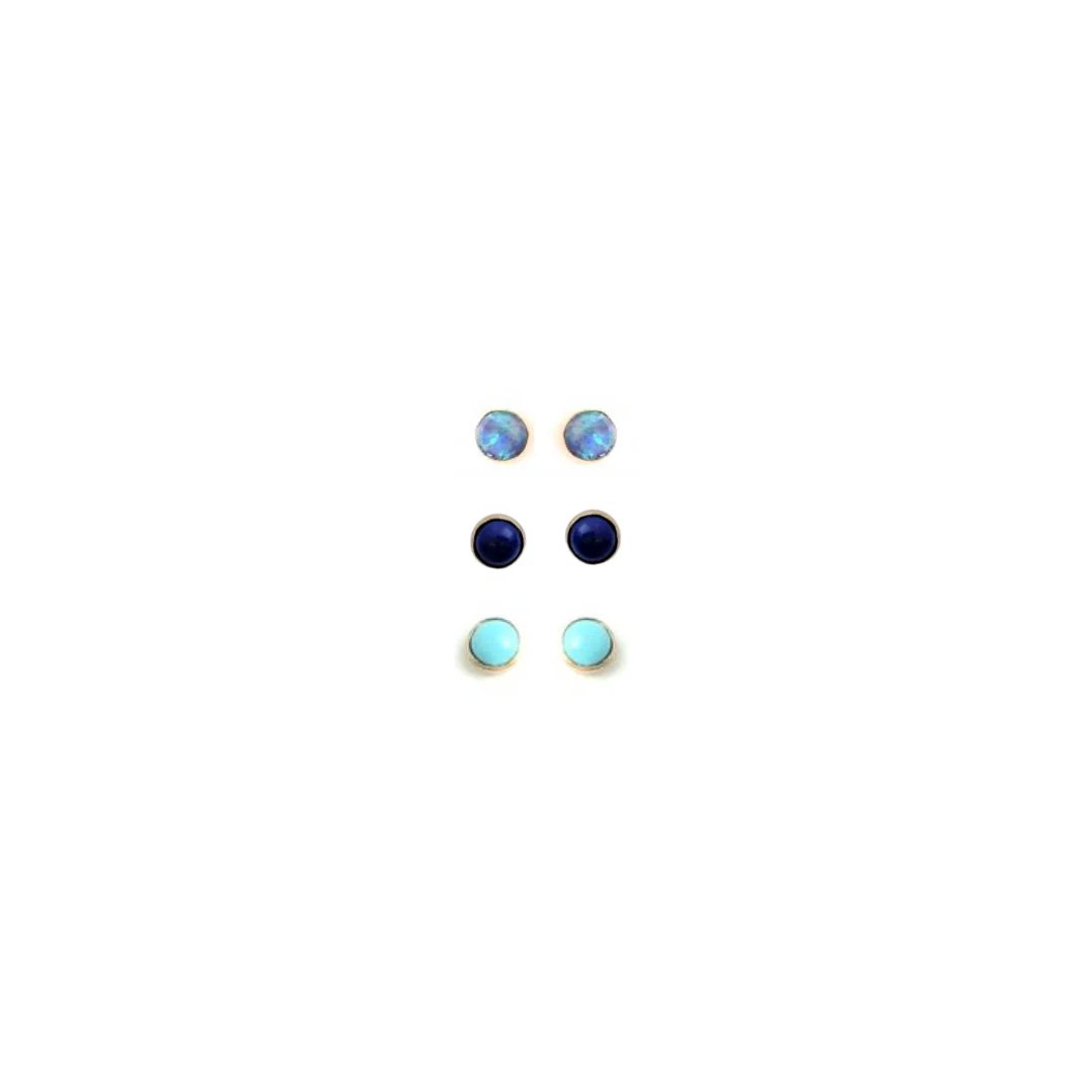 CLP Jewelry - Tiny Stone Stud Earrings: Opal - Image 2
