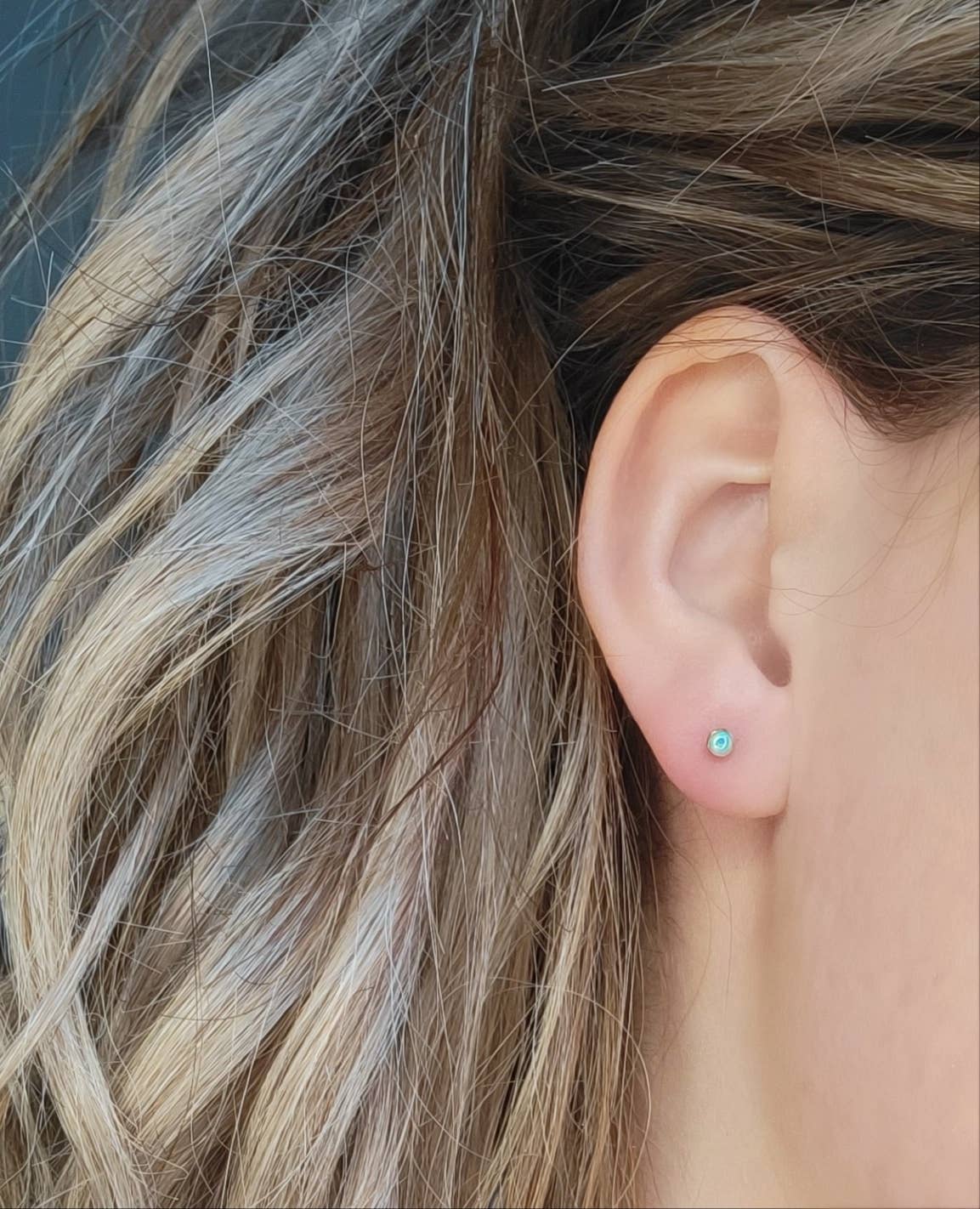 CLP Jewelry - Tiny Stone Stud Earrings: Opal - Image 3