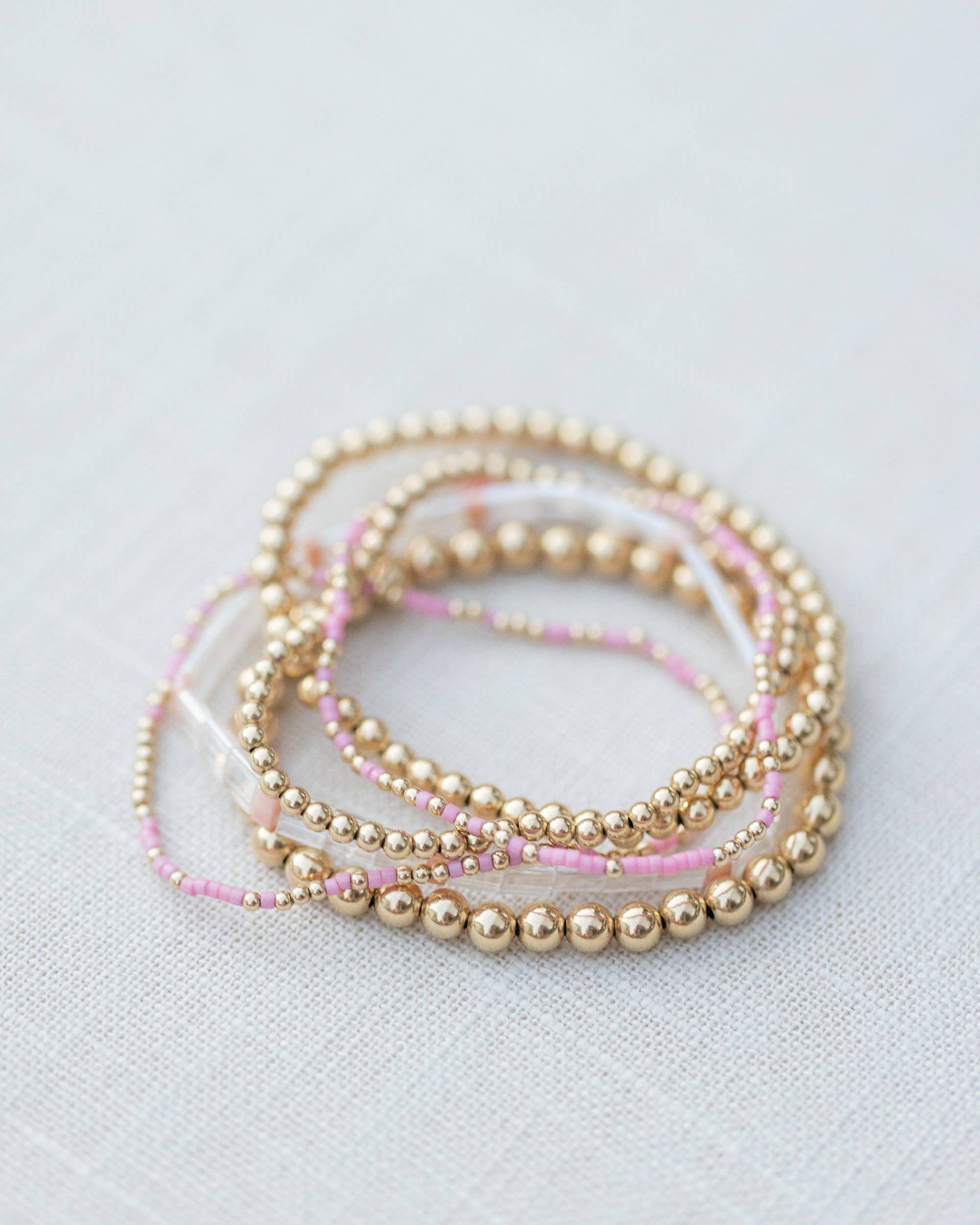Coast and Cove - Goldie Sprinkle Beaded Bracelet- PINK - Image 3