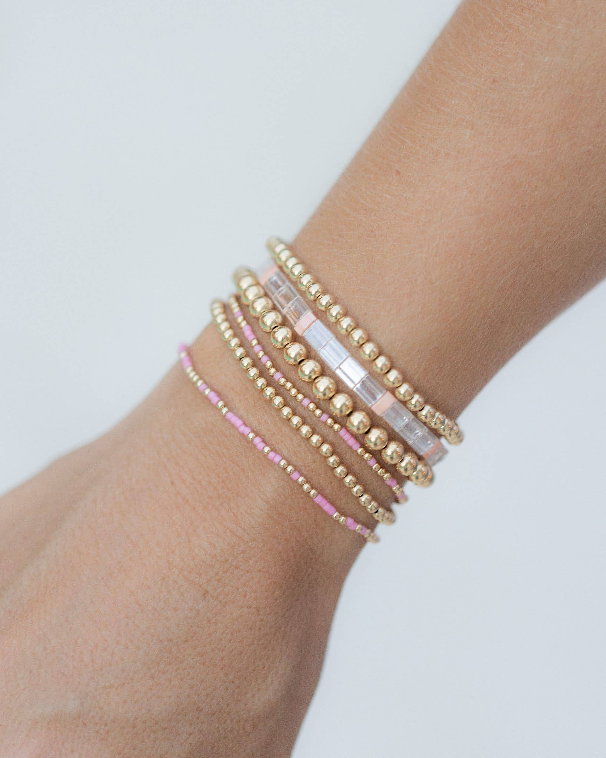 Coast and Cove - Goldie Sprinkle Beaded Bracelet- PINK - Image 7