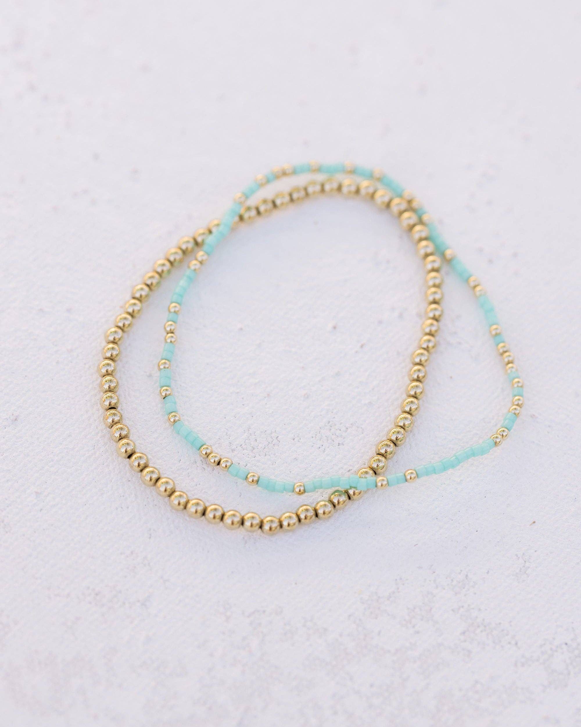 Coast and Cove - Goldie Sprinkle Beaded Bracelet- TEAL - Image 7