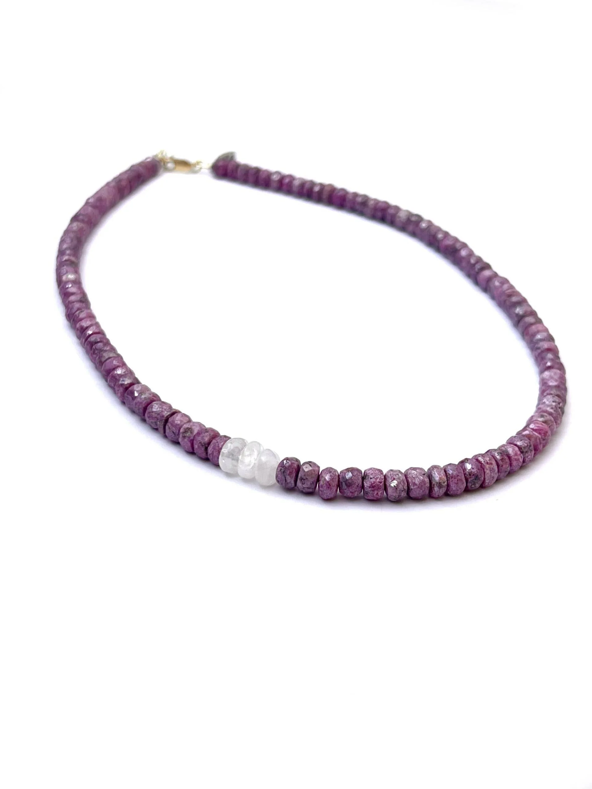 Cobalto Calcite Necklace with Moonstone Offset - Image 2
