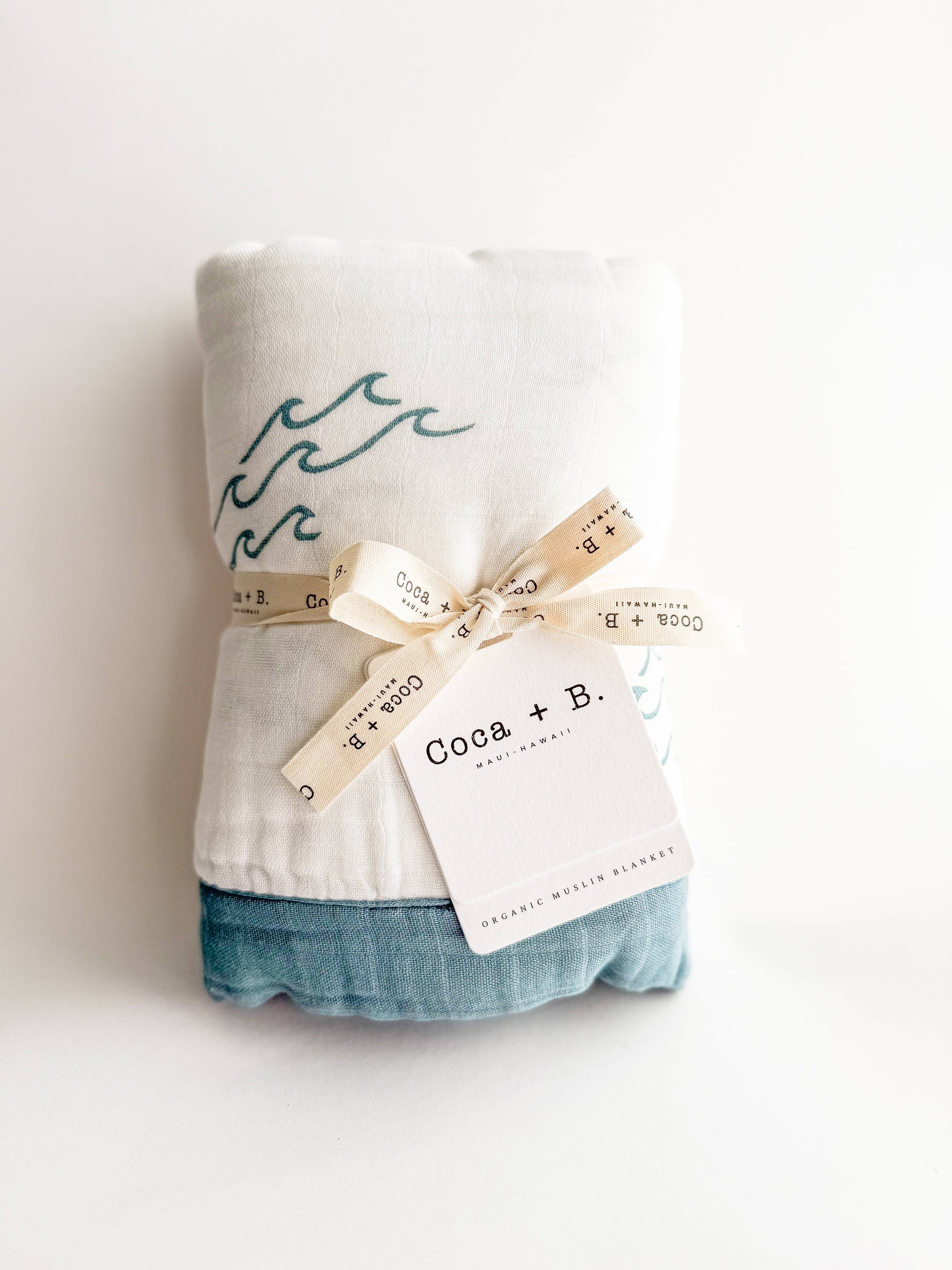 Coca + B. - Nautical Surfer Wave Organic Bamboo Blanket - Image 6