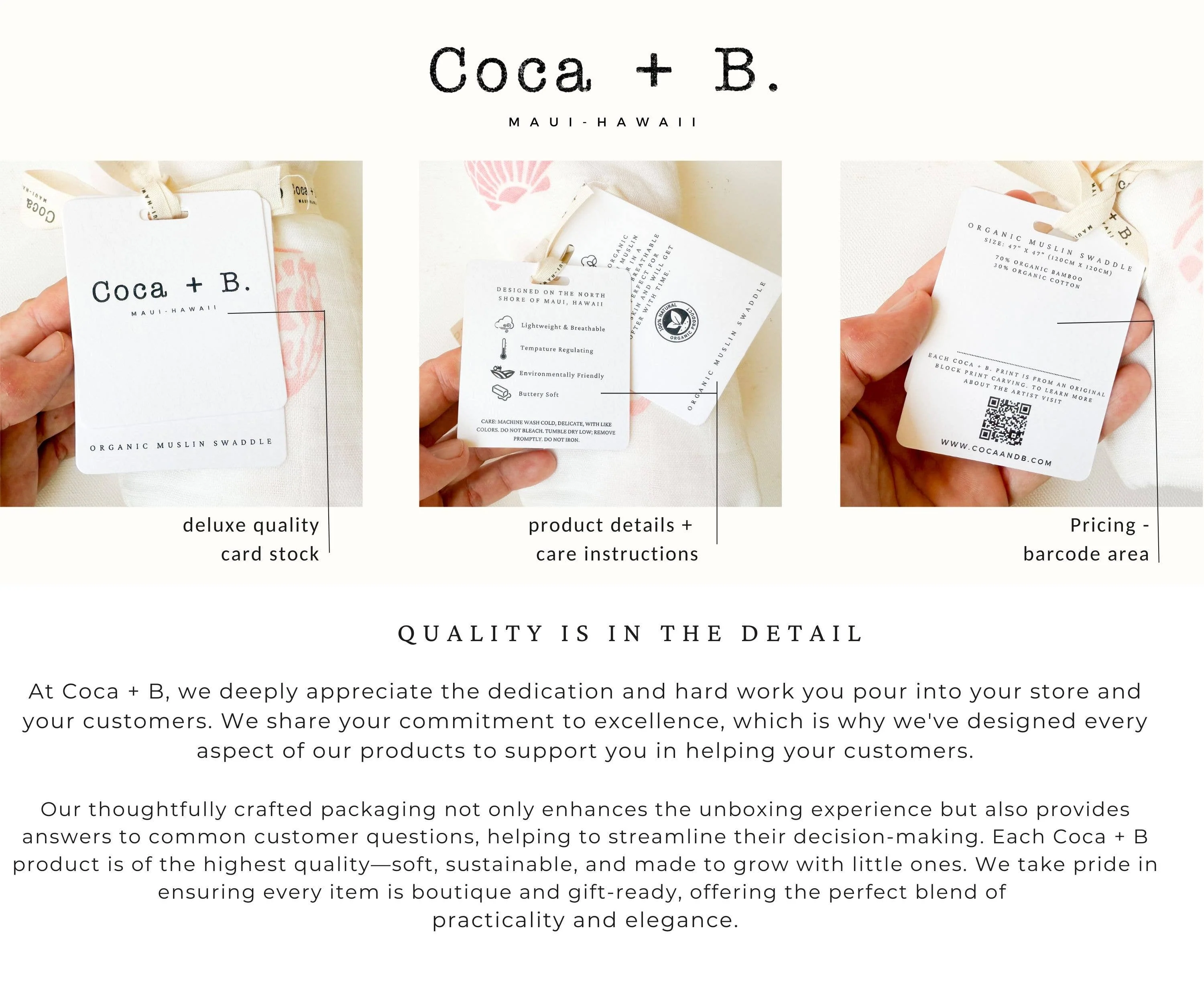 Coca + B. - Seashell Print Organic Bamboo Swaddle - Image 10