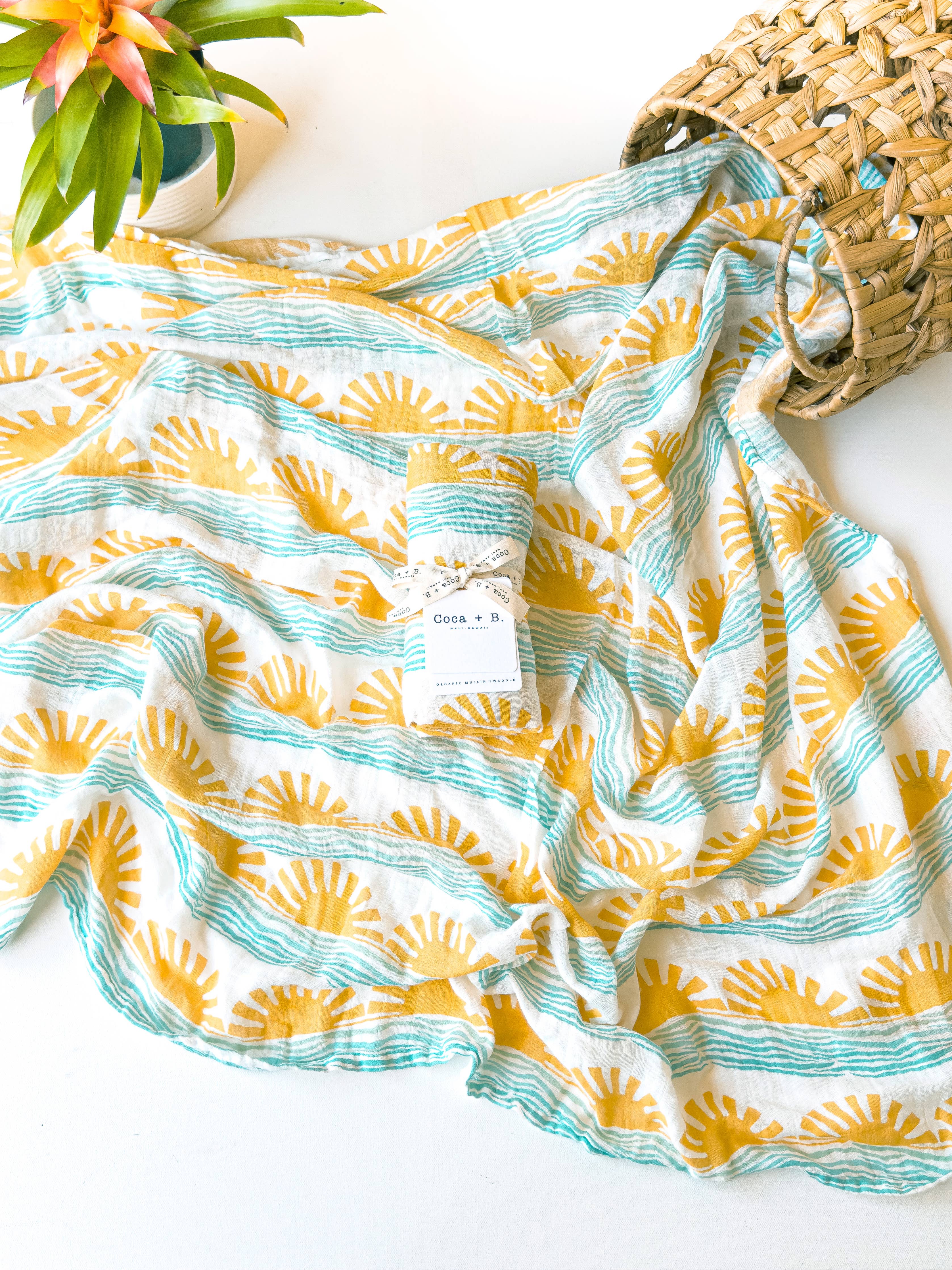 Coca + B. - Sun and Wave Surfer Organic Bamboo Swaddle - Image 13