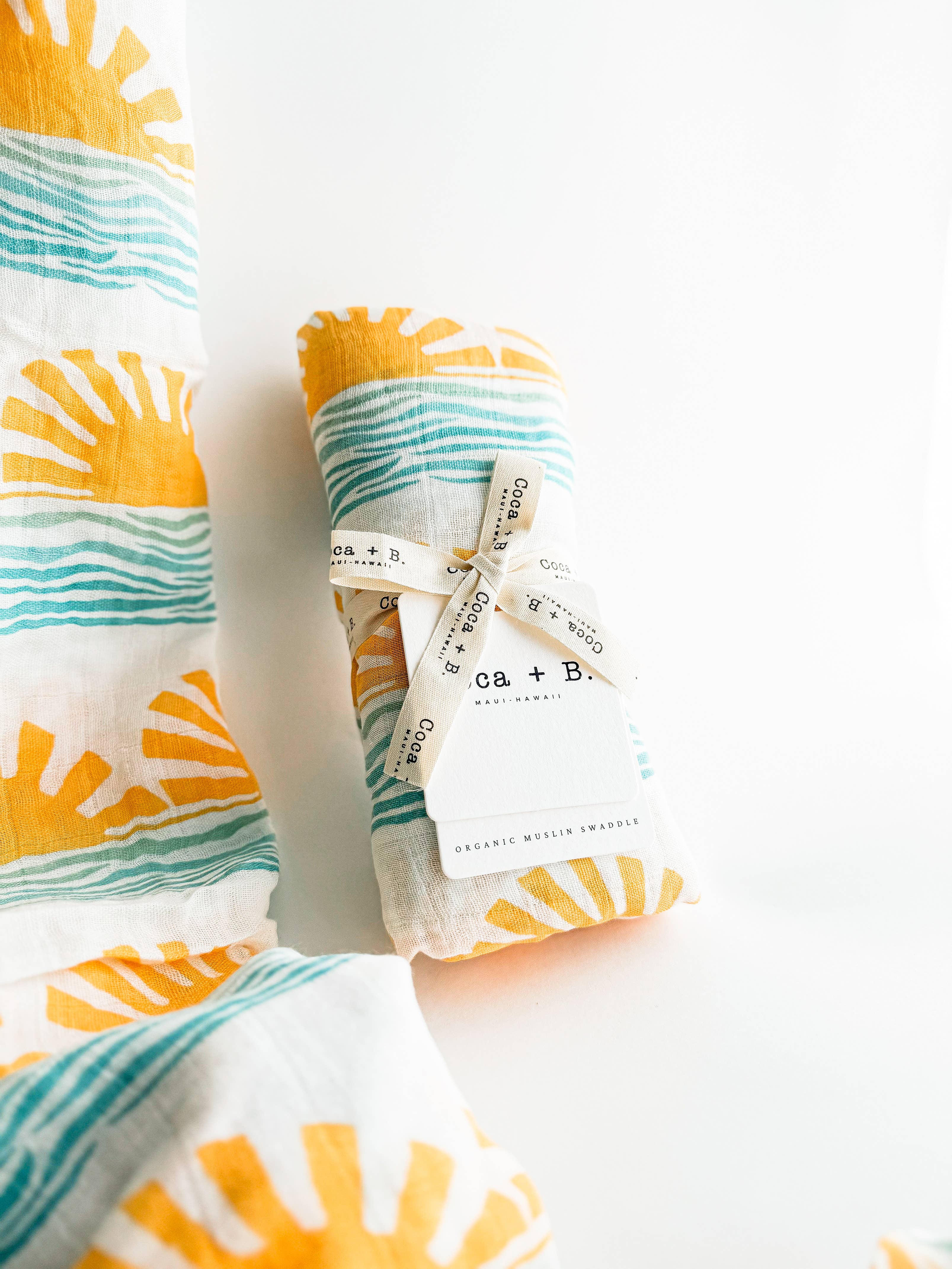 Coca + B. - Sun and Wave Surfer Organic Bamboo Swaddle - Image 2
