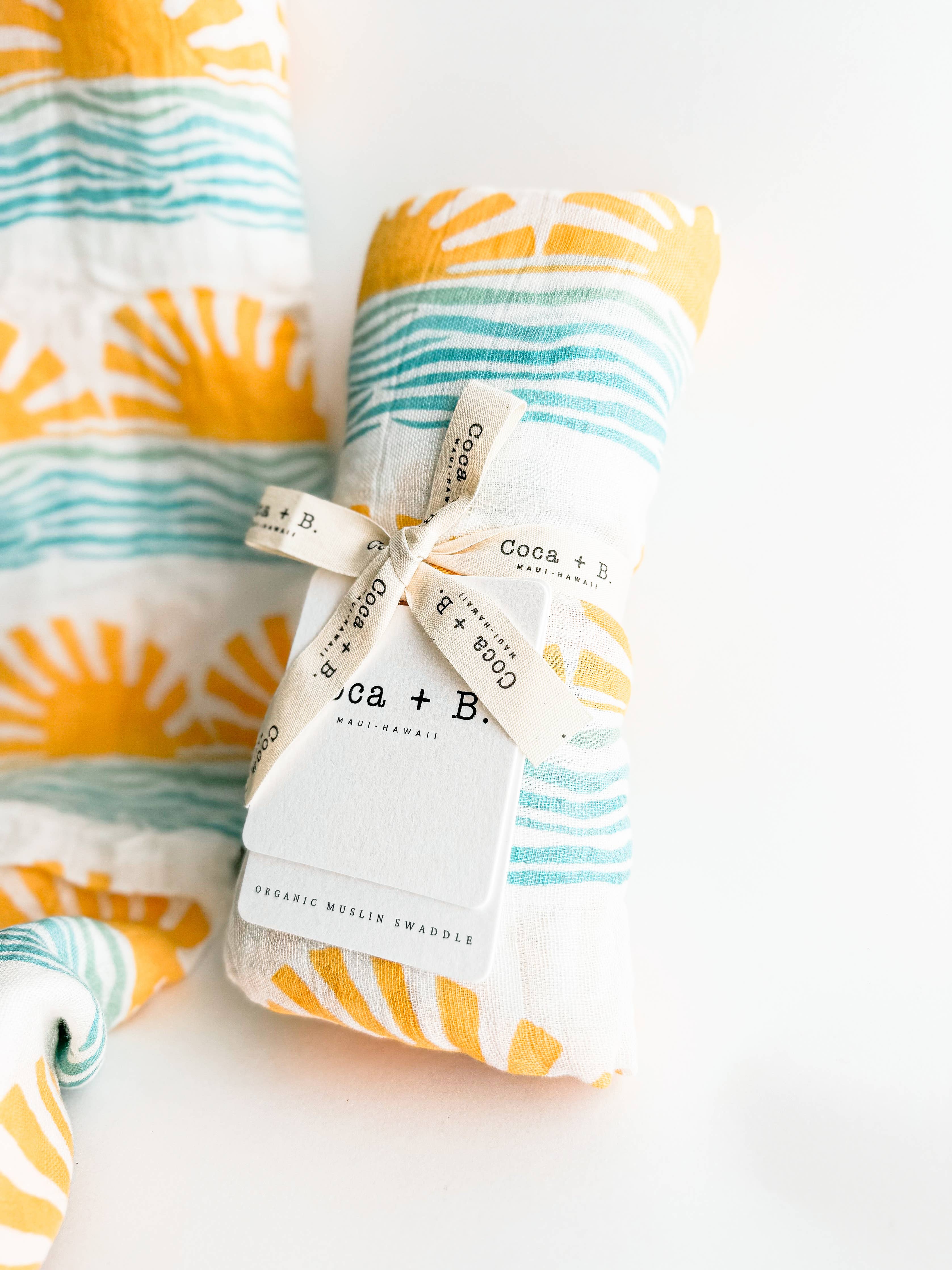 Coca + B. - Sun and Wave Surfer Organic Bamboo Swaddle - Image 3