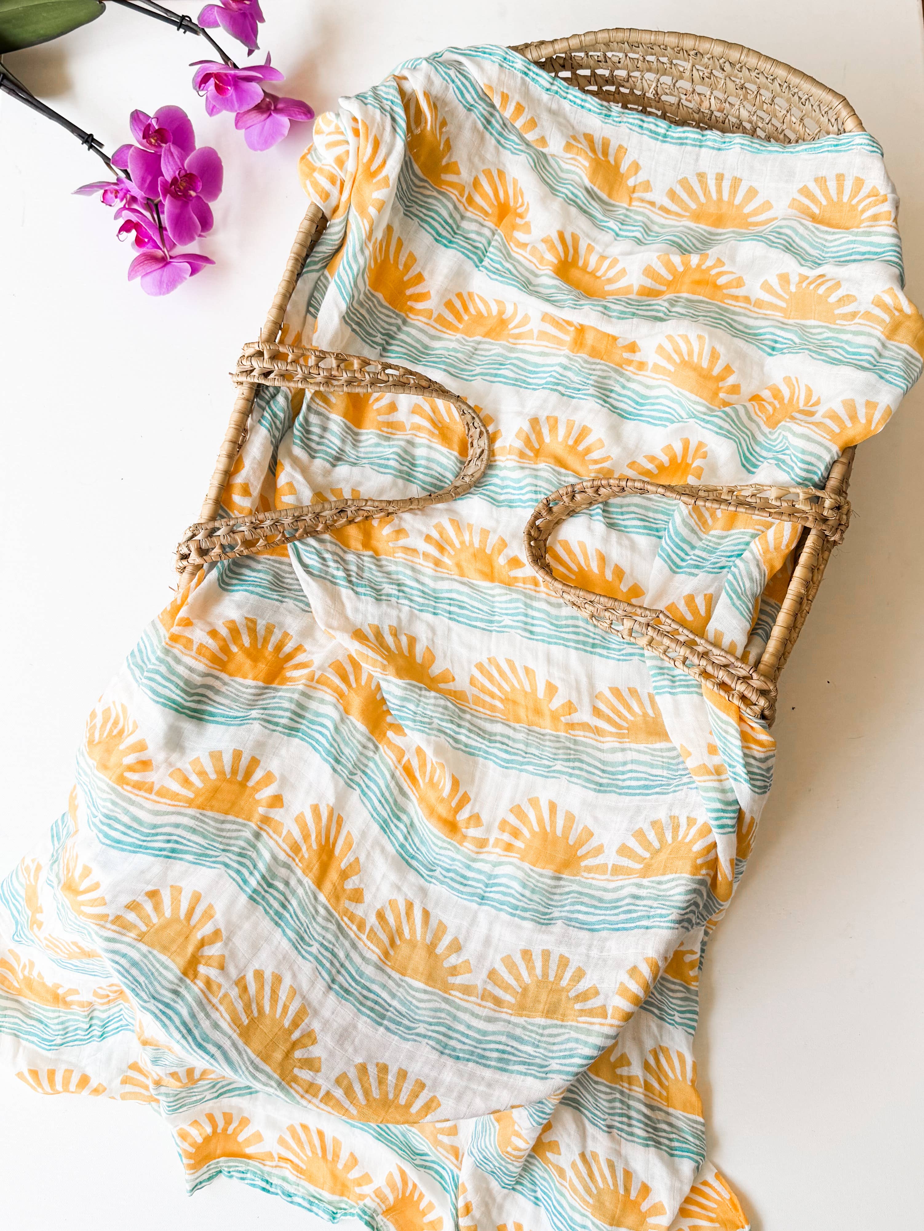Coca + B. - Sun and Wave Surfer Organic Bamboo Swaddle - Image 7