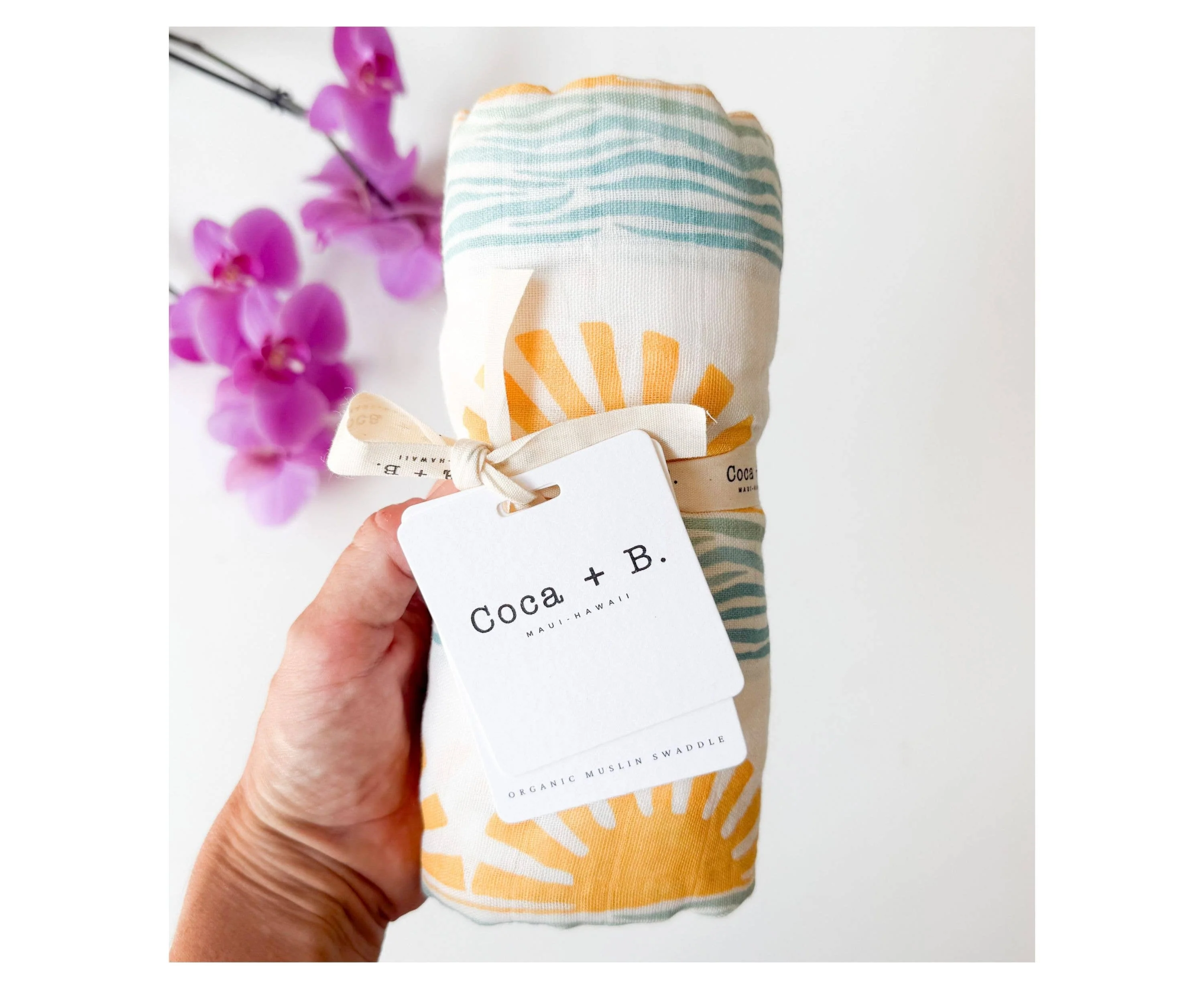 Coca + B. - Sun and Wave Surfer Organic Bamboo Swaddle - Image 8