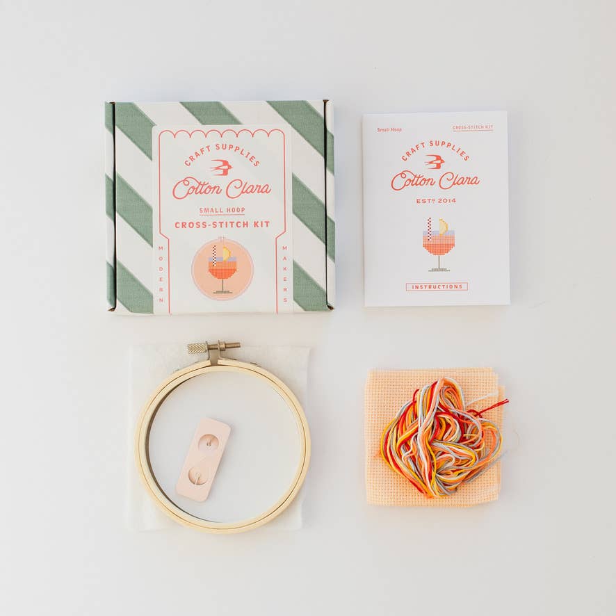Cotton Clara - Aperol Cocktail Beginner Cross Stitch Kit - Image 5