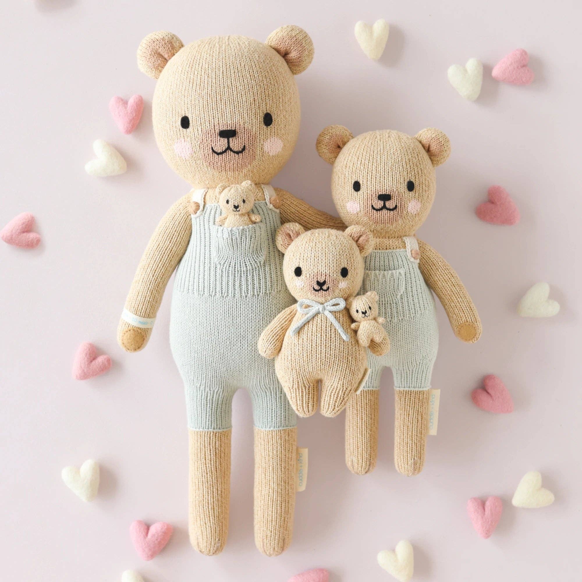 cuddle+kind - Baby honey bear- Blue Bow - Image 7