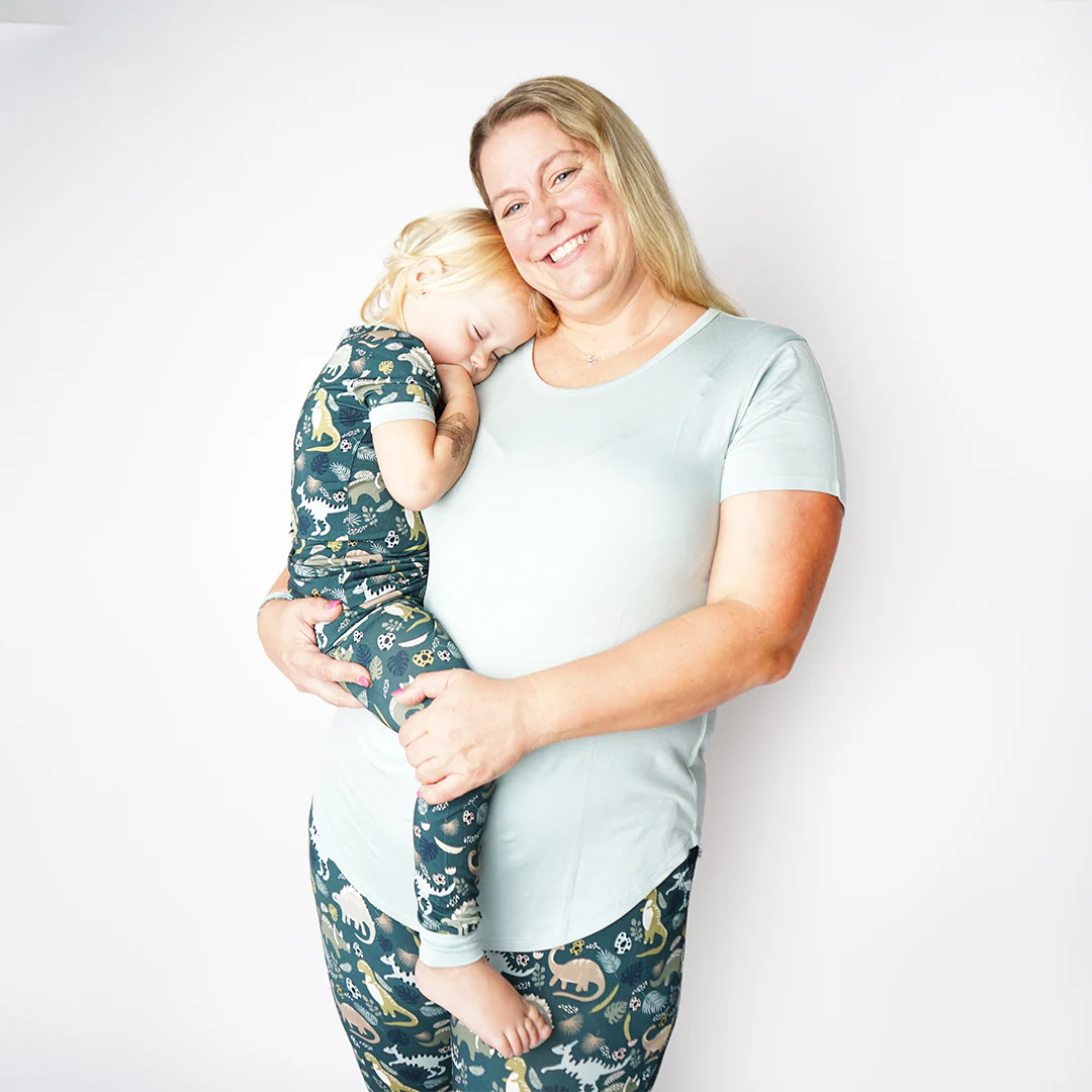 Emerson and Friends - Blue Surf Adult Women's Bamboo Pajamas Sleep Shirt - Image 2