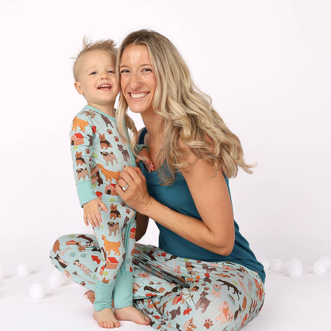 Emerson and Friends - Dogs Bark Pets Bamboo Baby Pajamas Convertible Footie - Image 5