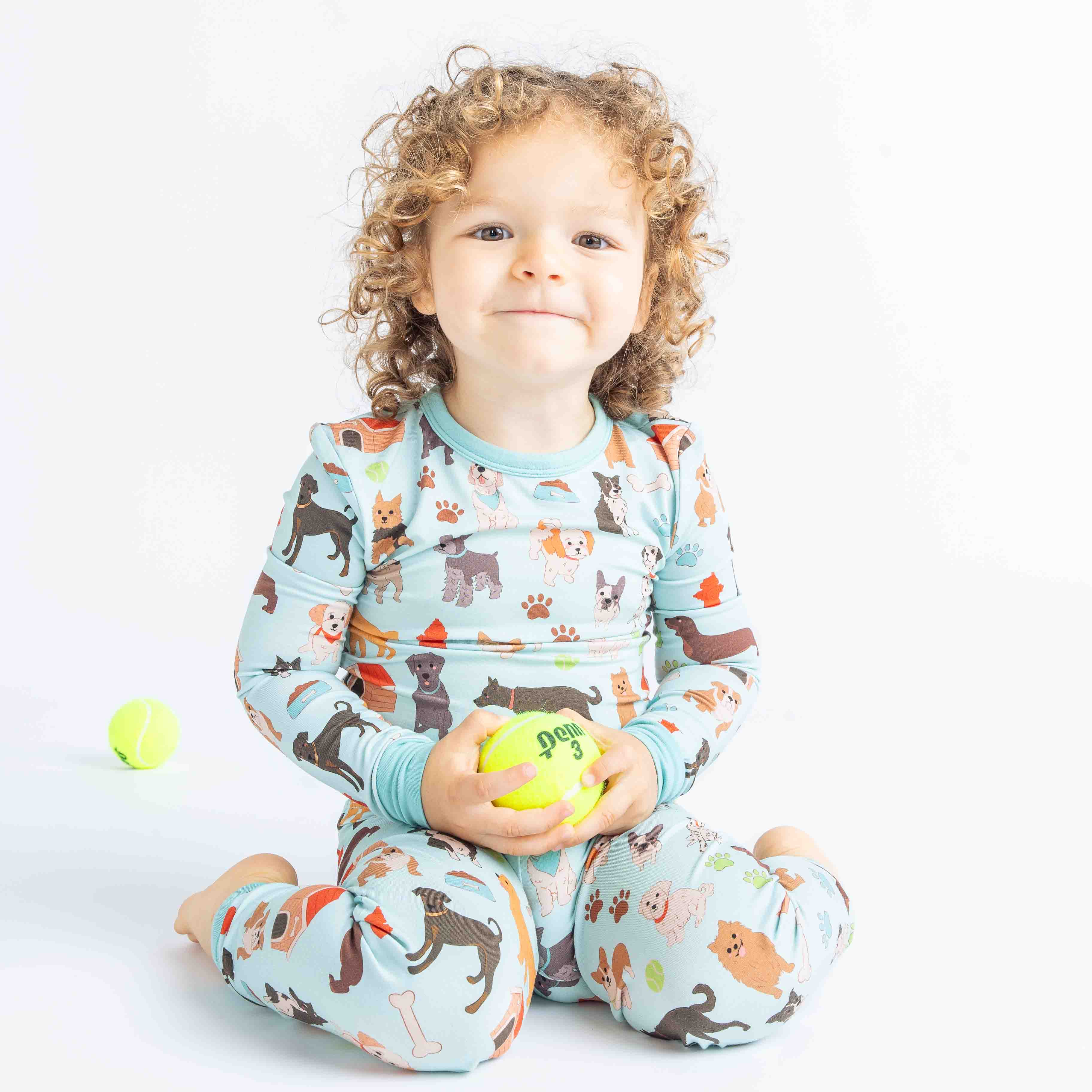 Emerson and Friends - Dogs Bark Pets Kids Bamboo Pajamas Toddler Sleep Set - Image 2