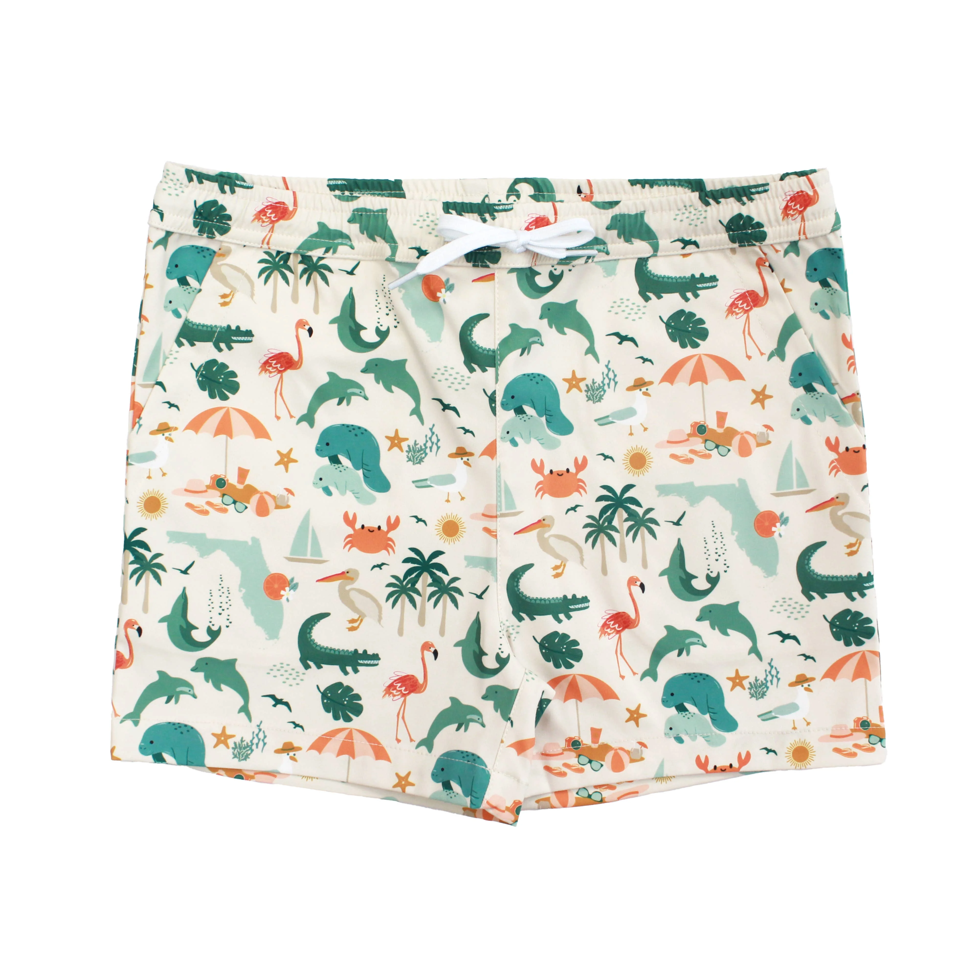 Emerson and Friends - Explore Florida Boys Swim Trunks