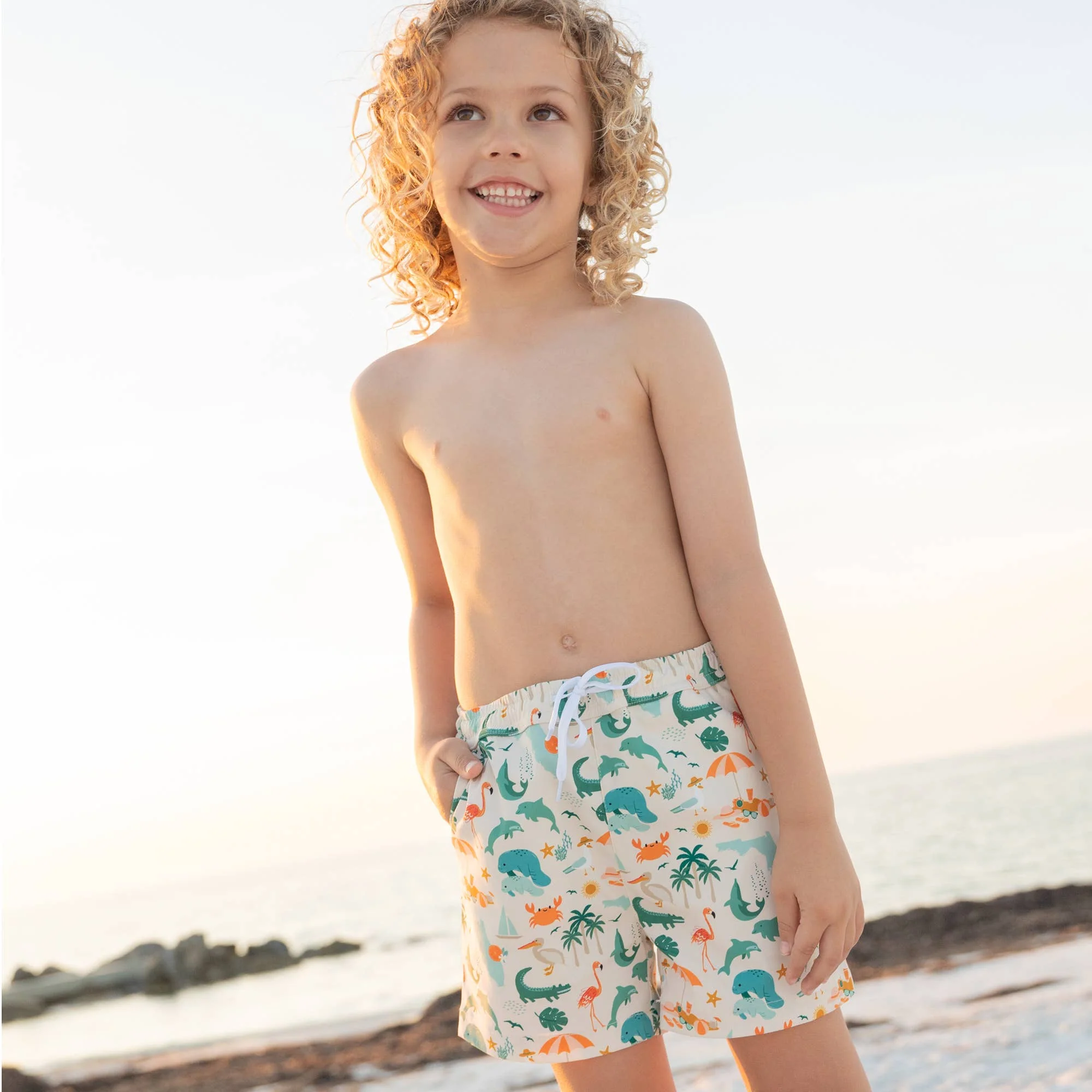 Emerson and Friends - Explore Florida Boys Swim Trunks - Image 3