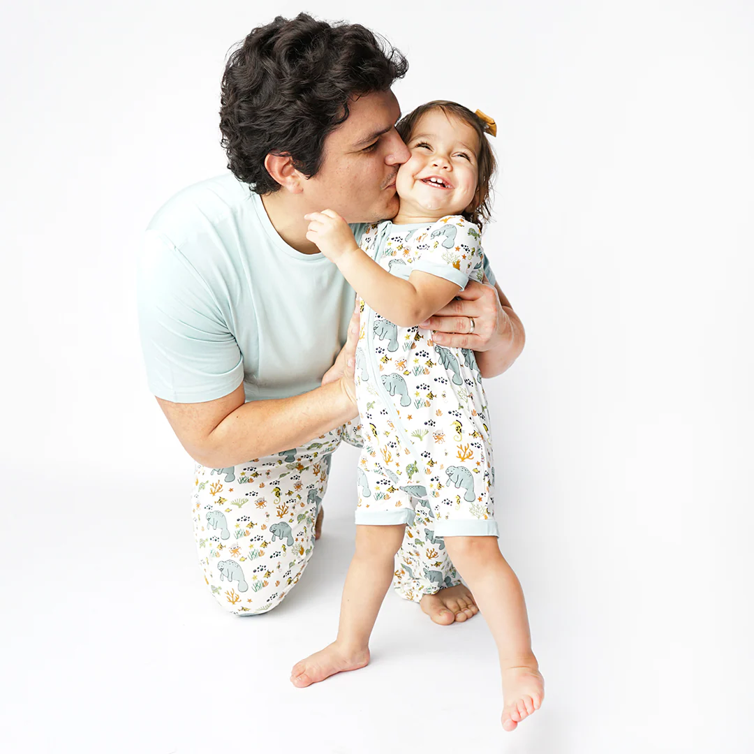 Emerson and Friends - Manatee Bamboo Shortie Romper - Image 3