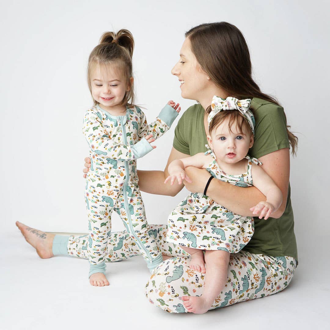 Emerson and Friends - Manatee Bamboo Baby Pajamas Convertible Romper - Image 5