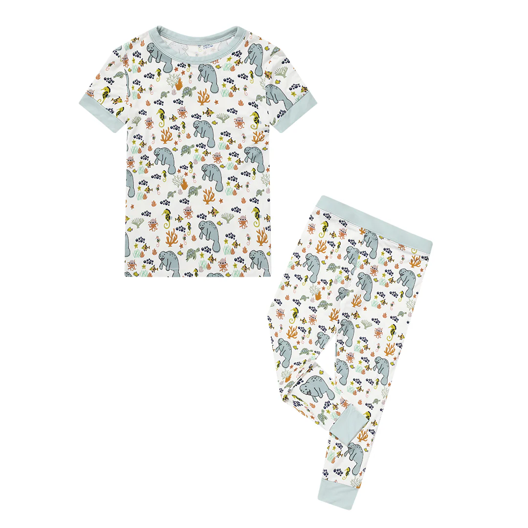 Emerson and Friends - Manatee Short Sleeve Kids Pajama Set