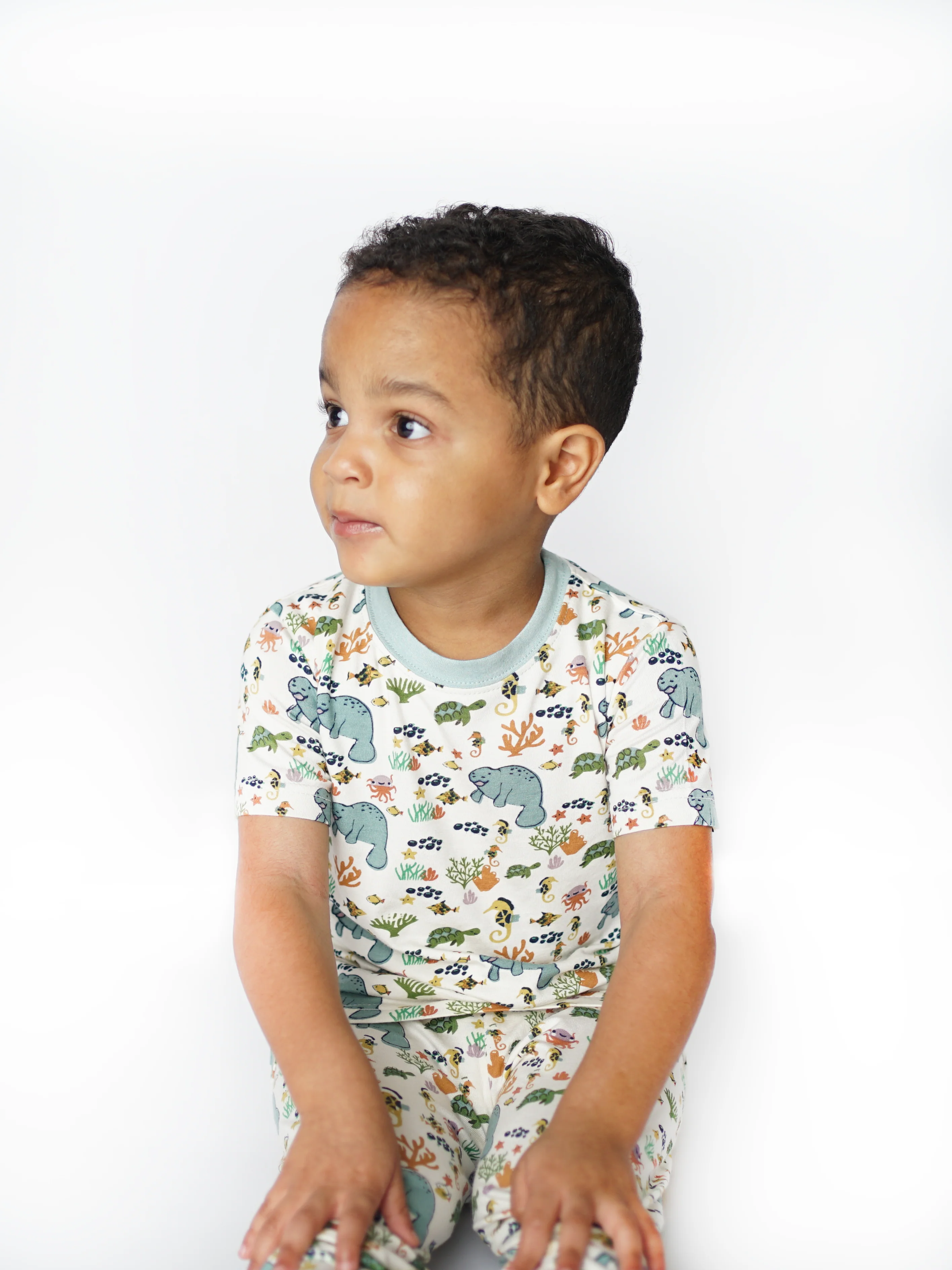 Emerson and Friends - Manatee Short Sleeve Kids Pajama Set - Image 2