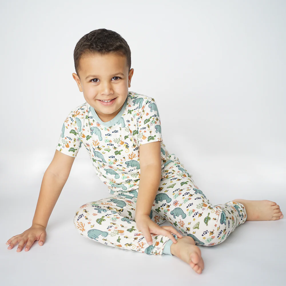 Emerson and Friends - Manatee Short Sleeve Kids Pajama Set - Image 3