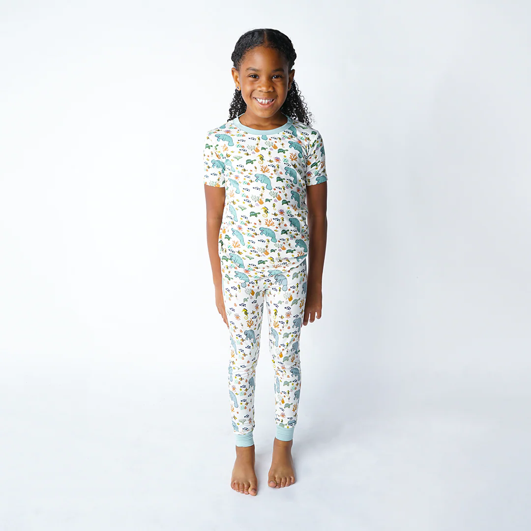 Emerson and Friends - Manatee Short Sleeve Kids Pajama Set - Image 4